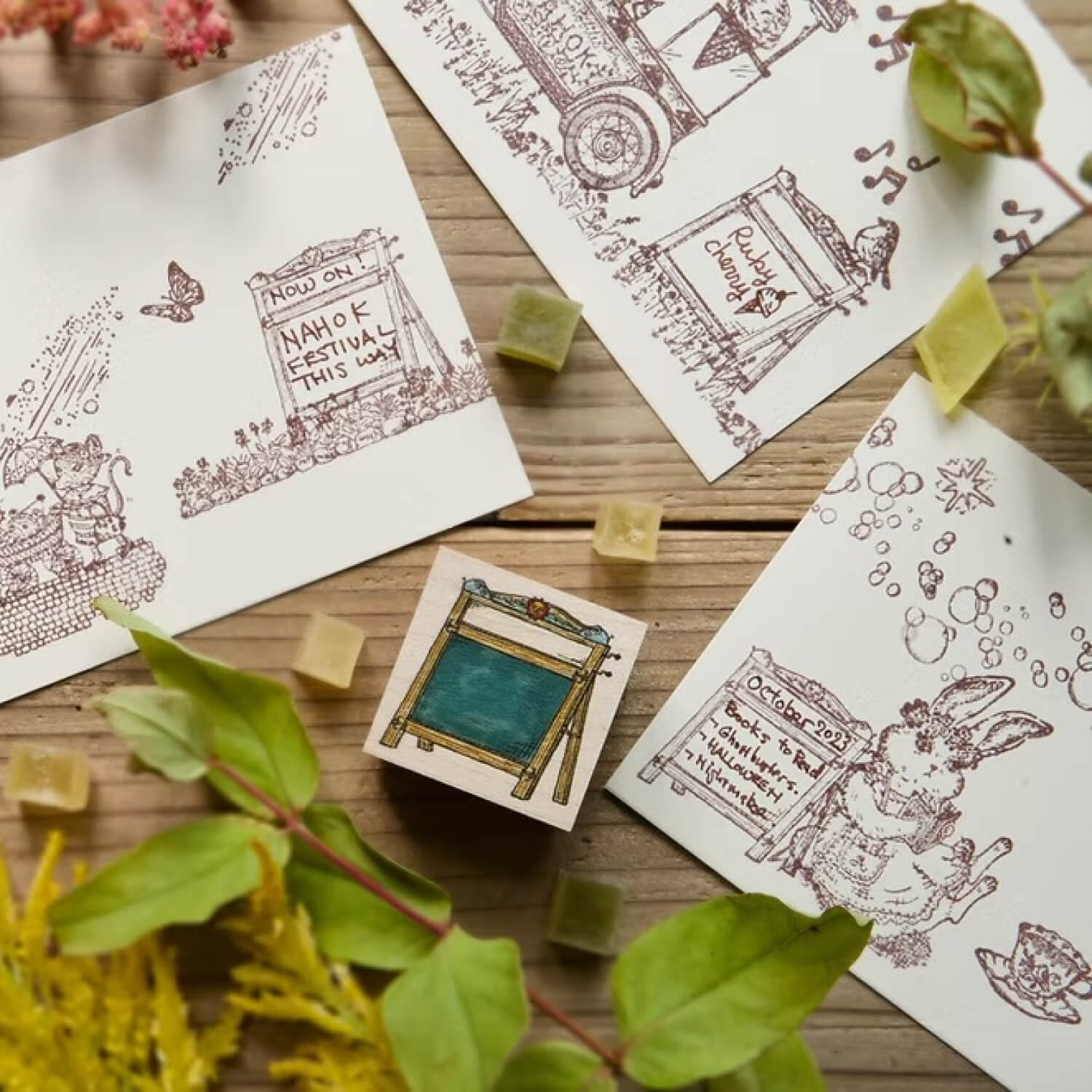 Akamegane Wood Mount Stamp – Today’s Menu