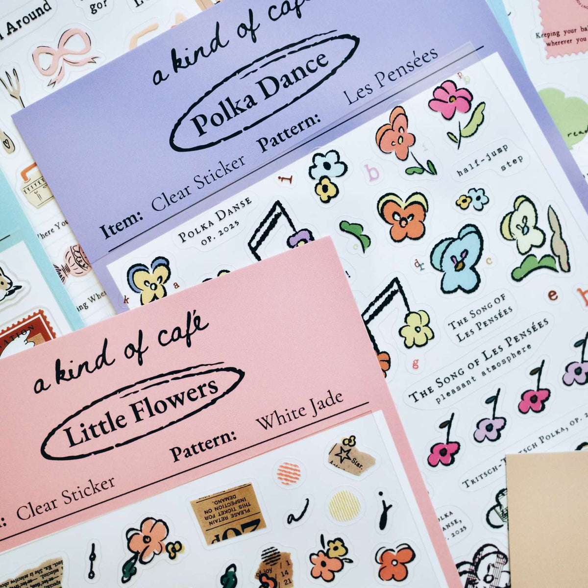 A kind of café Clear Sticker Sheet