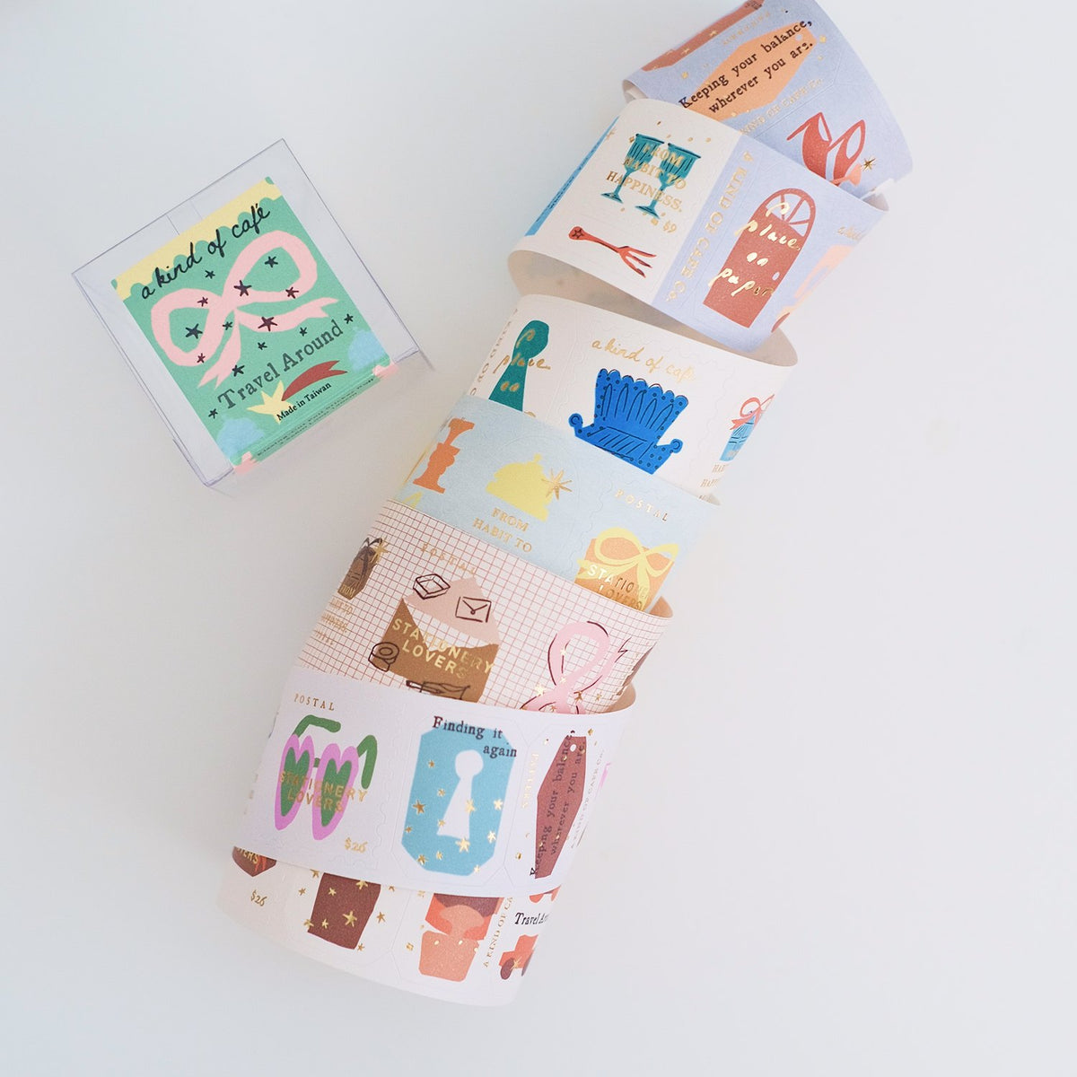 A kind of café Foil Sticker Roll – Travel Around