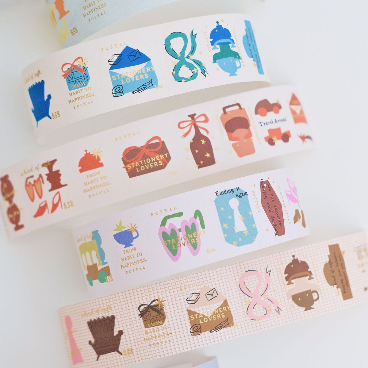 A kind of café Foil Sticker Roll – Travel Around