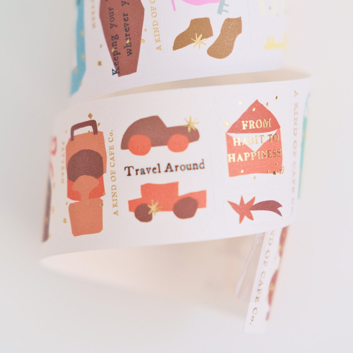 A kind of café Foil Sticker Roll – Travel Around