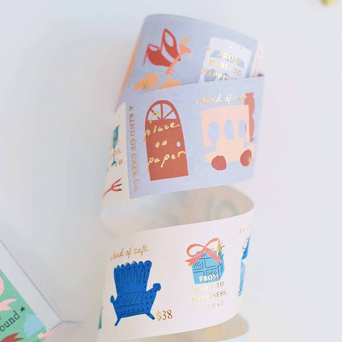 A kind of café Foil Sticker Roll – Travel Around