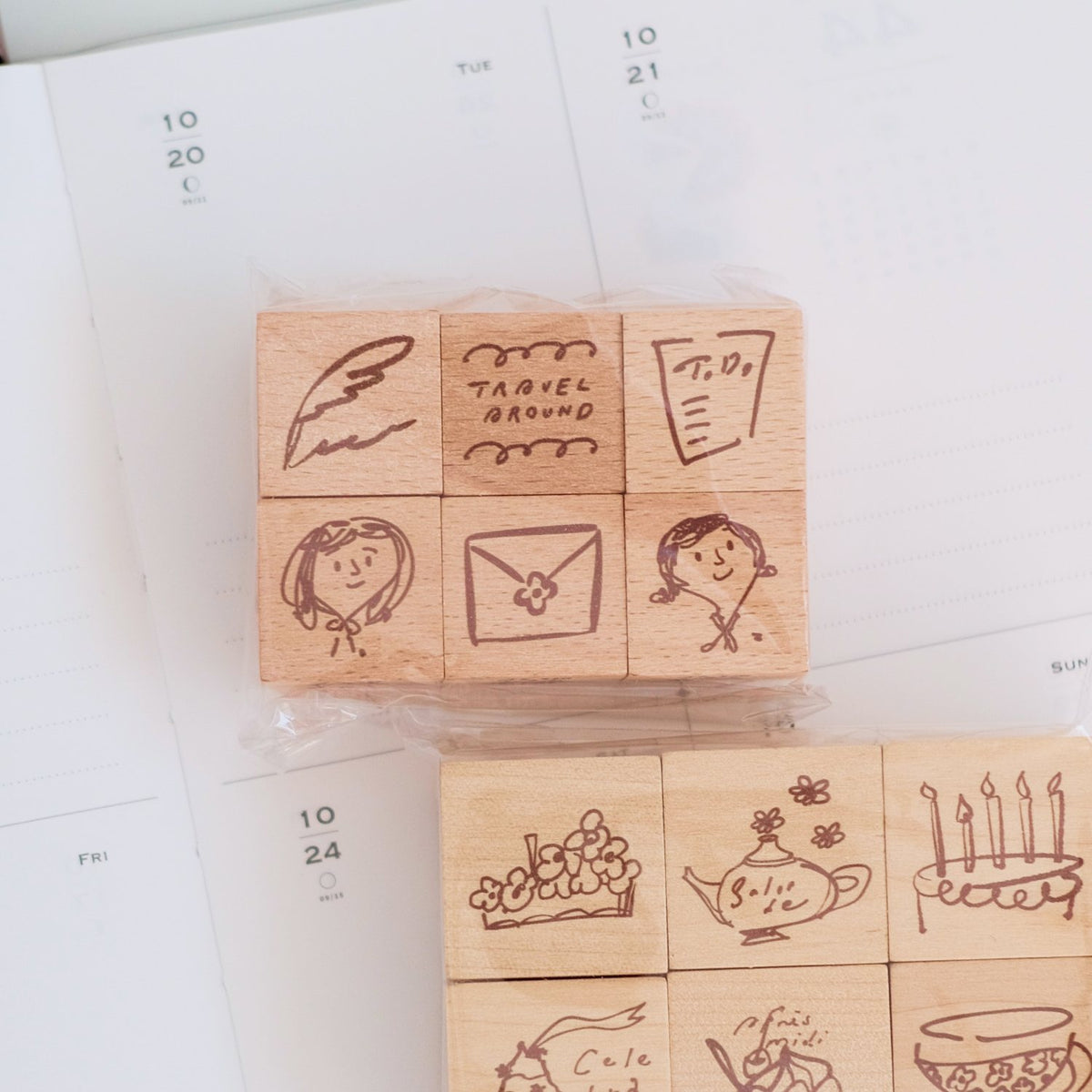 A kind of café Girl's Travel Journaling Stamp Set (Capsule Series)
