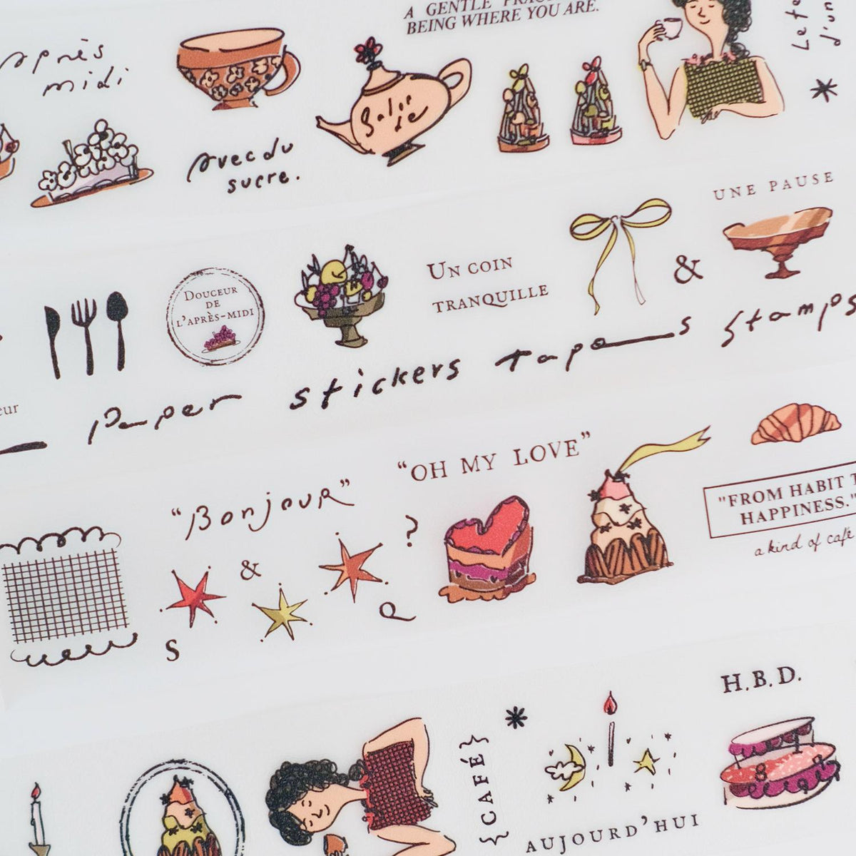 A kind of café Kiss-Cut PET Tape – French Afternoon