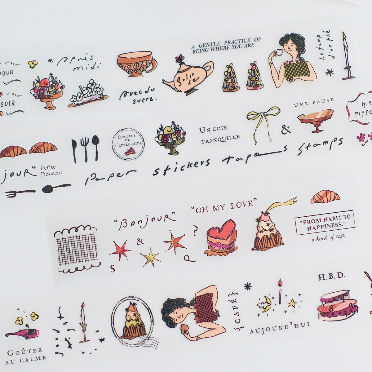 A kind of café Kiss-Cut PET Tape – French Afternoon