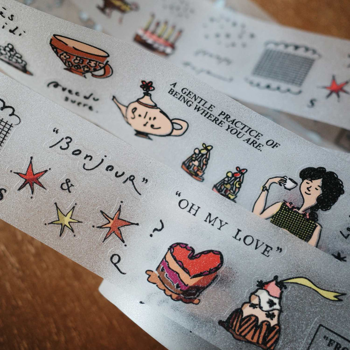 A kind of café Kiss-Cut PET Tape – French Afternoon