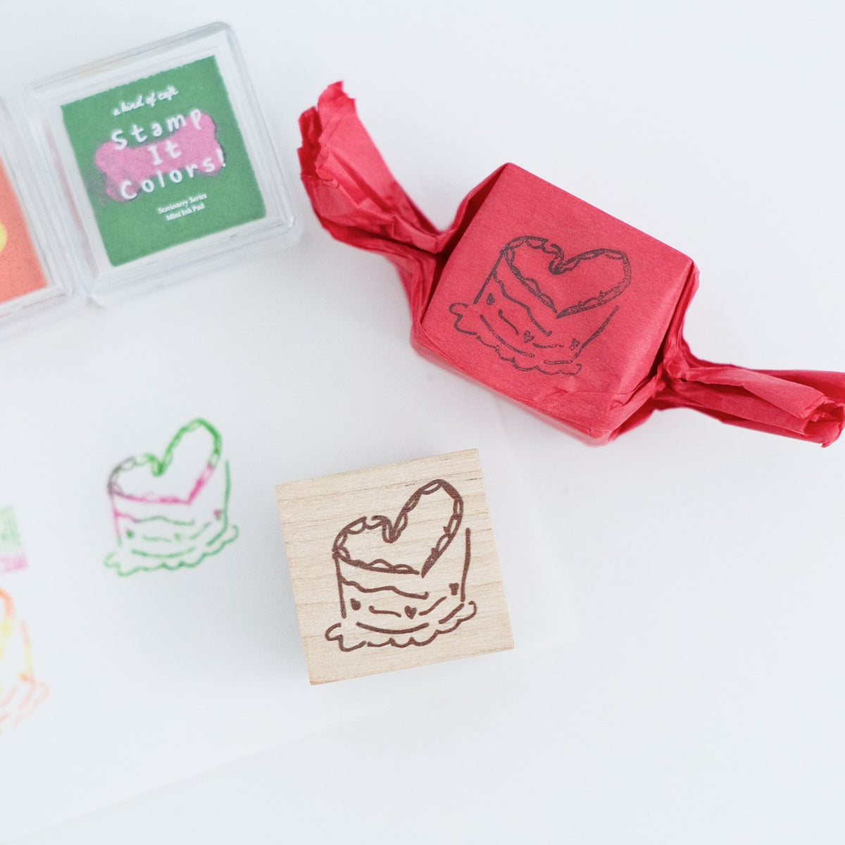 A kind of café Tokyo Limited Heart Cake Wooden Stamp