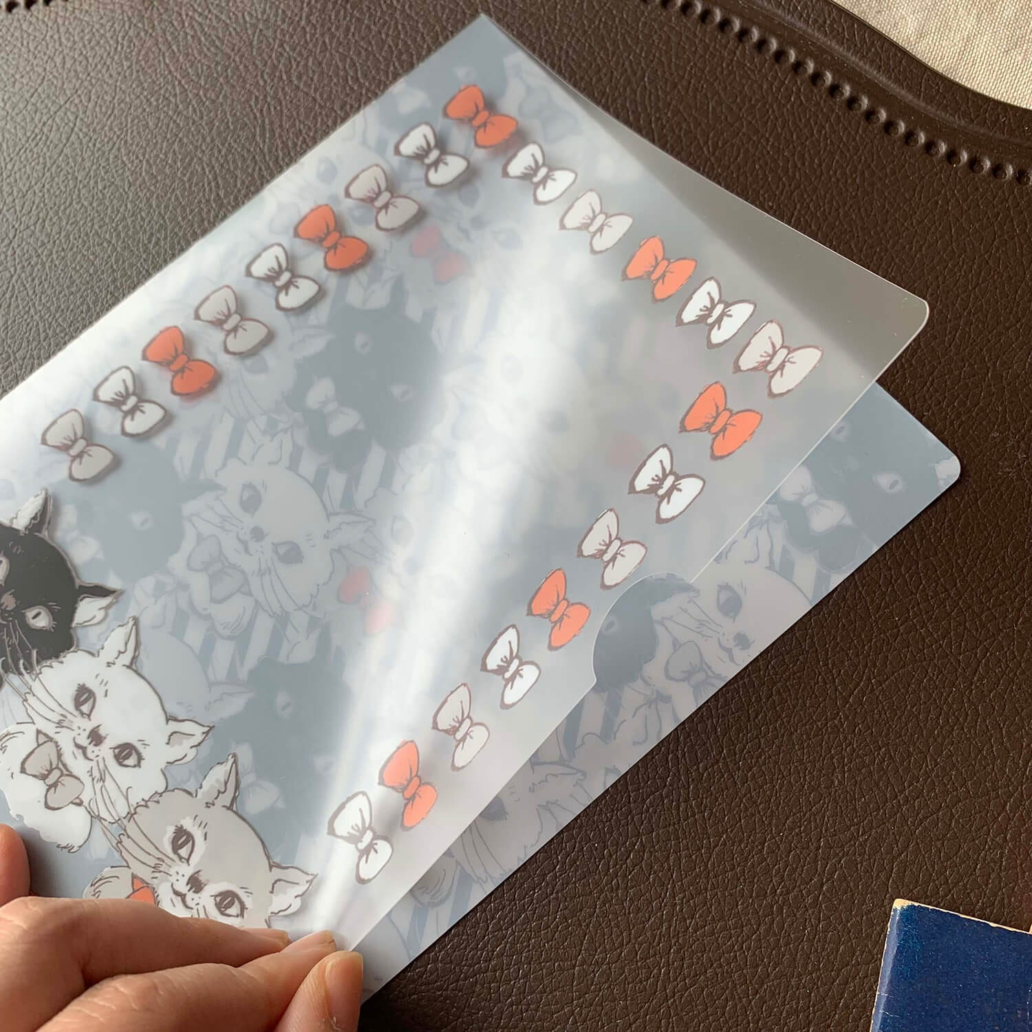 Ant's A5 Clear File – Meow Meow Monochrome