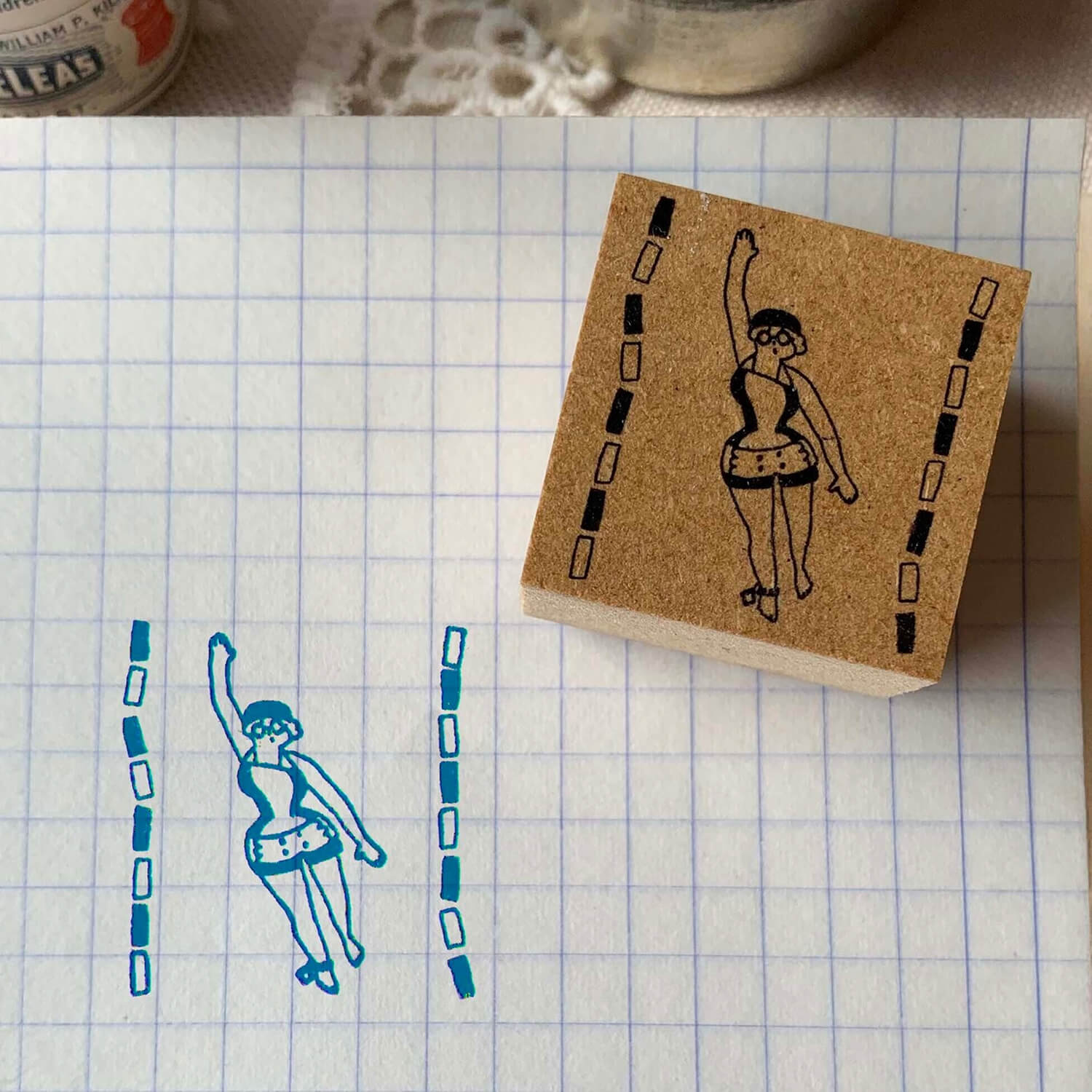 Ant's Rubber Stamp – Swimmer 02 (Backstroke)