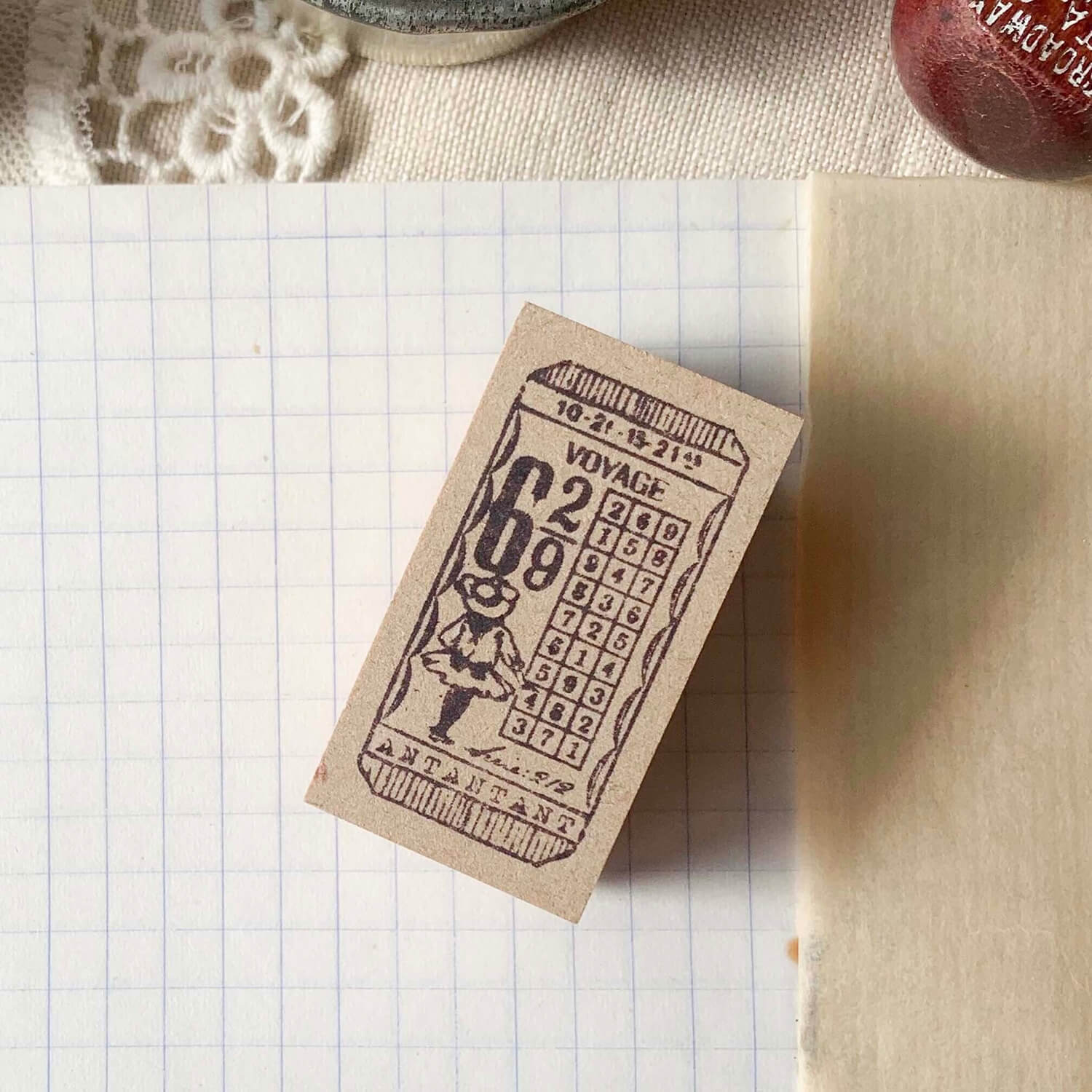 Ant's Ticket-Style Rubber Stamp – Voyage