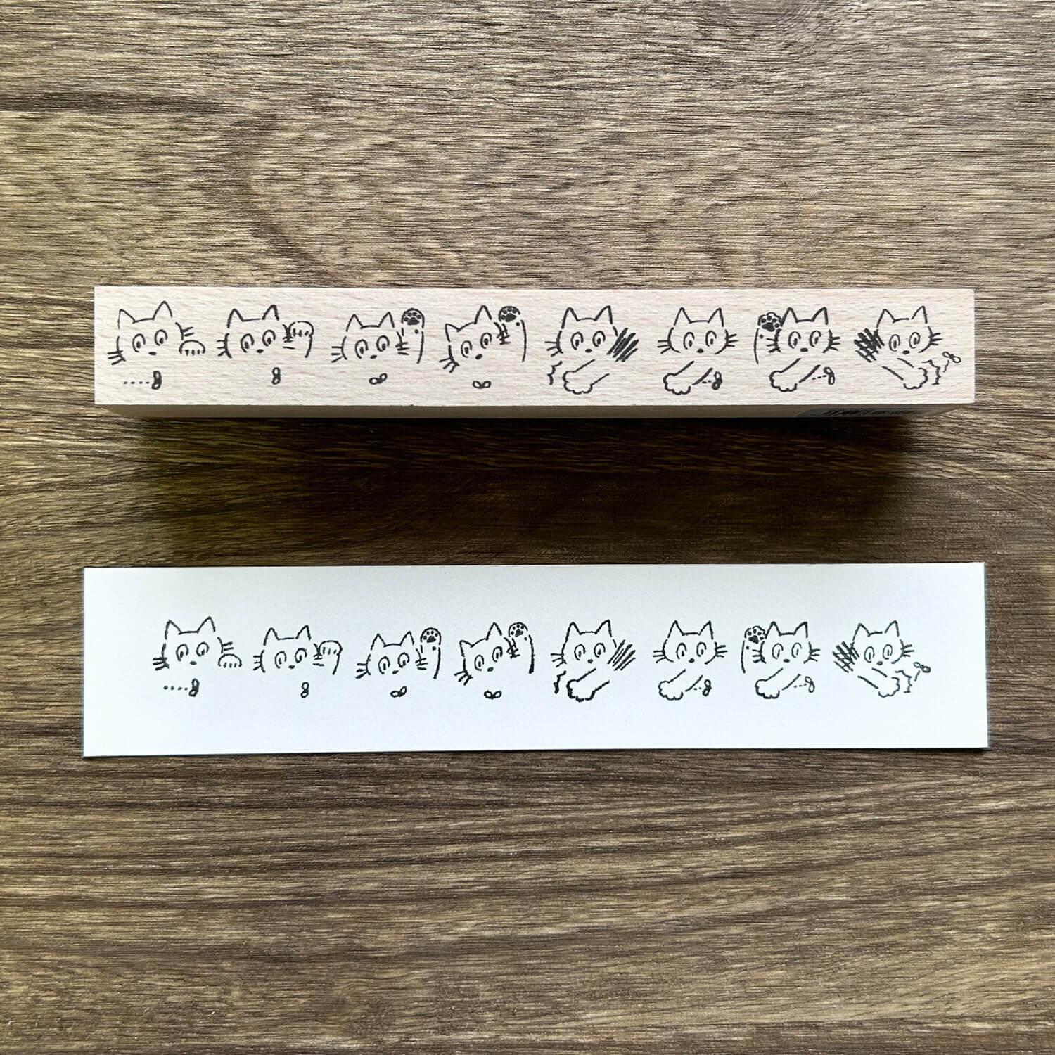 Arte Co. Wood Stamp - Bug Wacking Cat