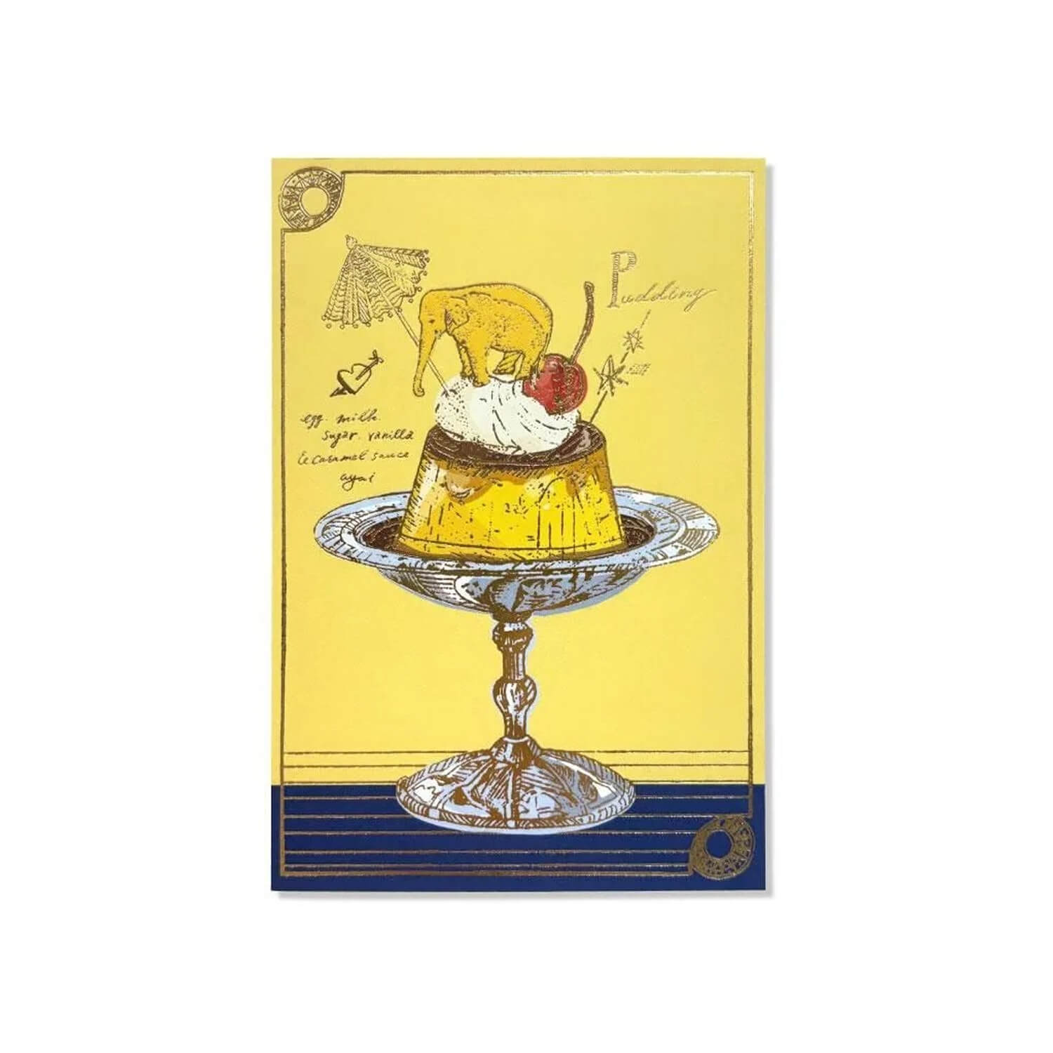Aya Inoue Gold Foil Postcard – Pudding