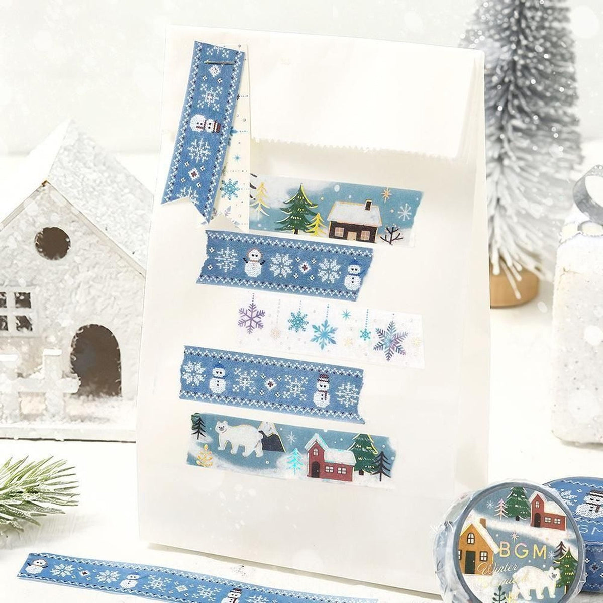 BGM 2026 Winter Limited Foil Washi Tape – Knitted Snowman