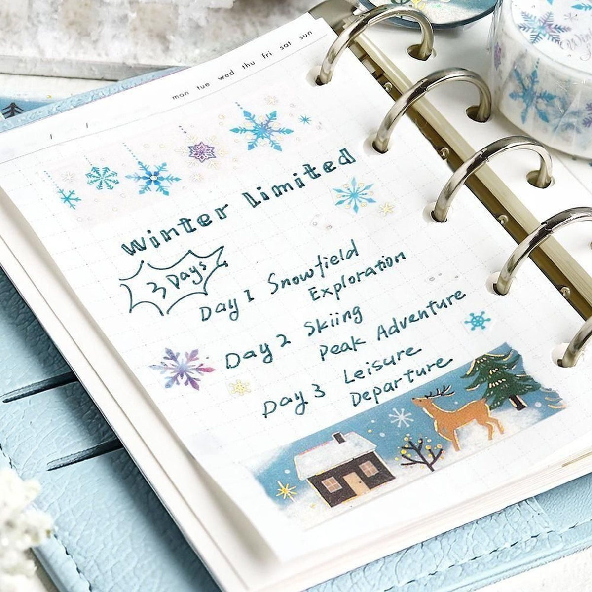 BGM 2026 Winter Limited Foil Washi Tape – Snowflakes