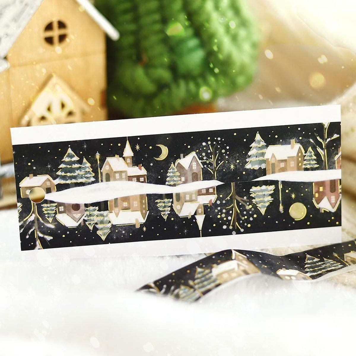 BGM 2026 Winter Limited Foil Washi Tape – Snowy Night