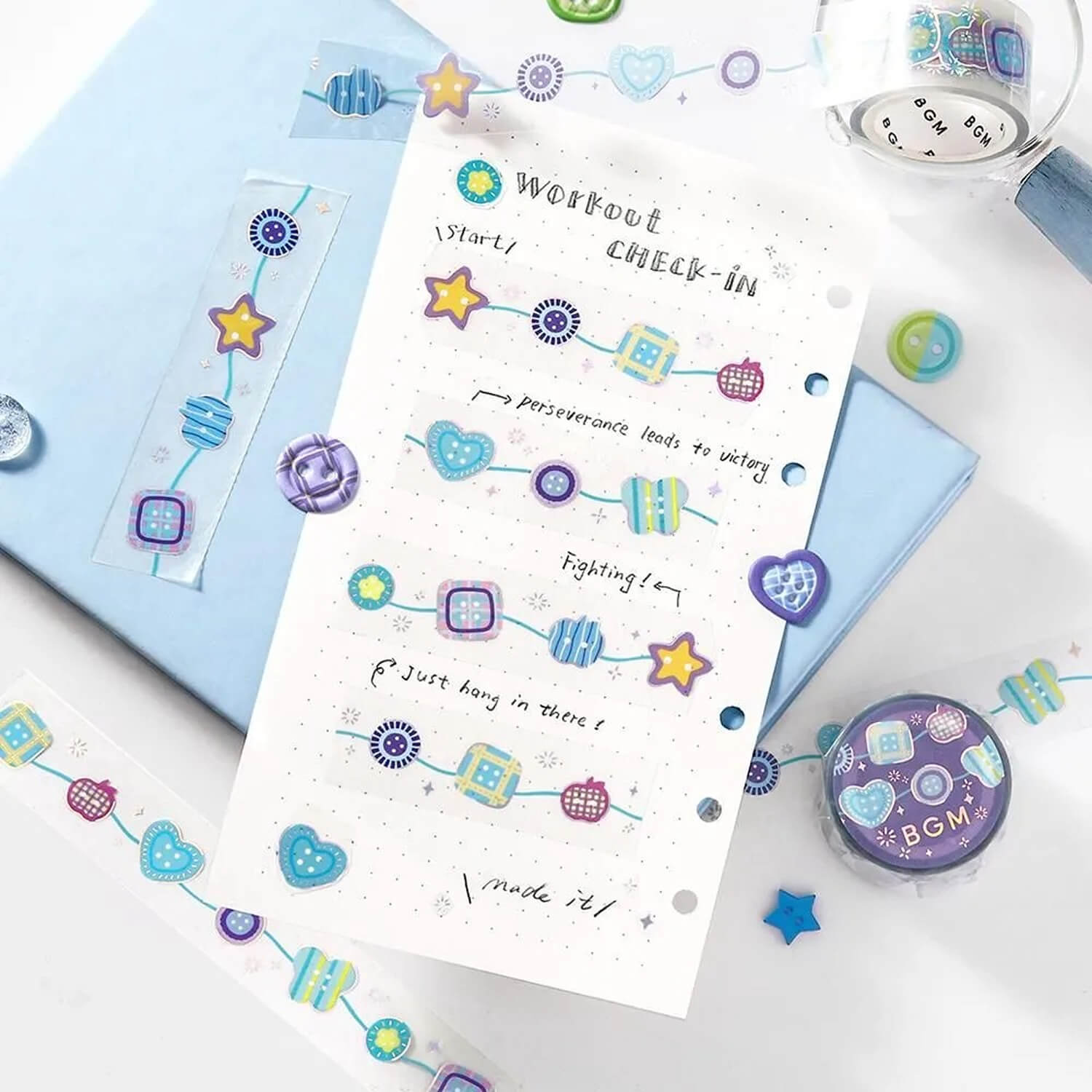 BGM Clear Tape - Colorful Buttons