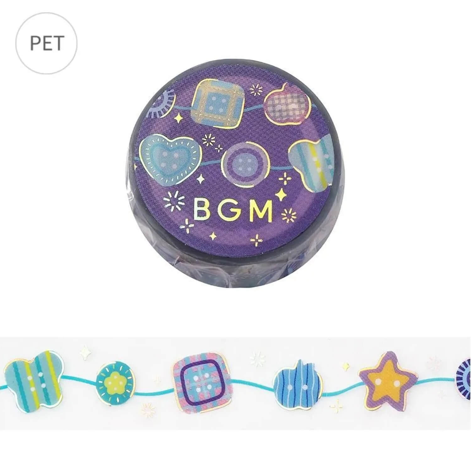 BGM Clear Tape - Colorful Buttons