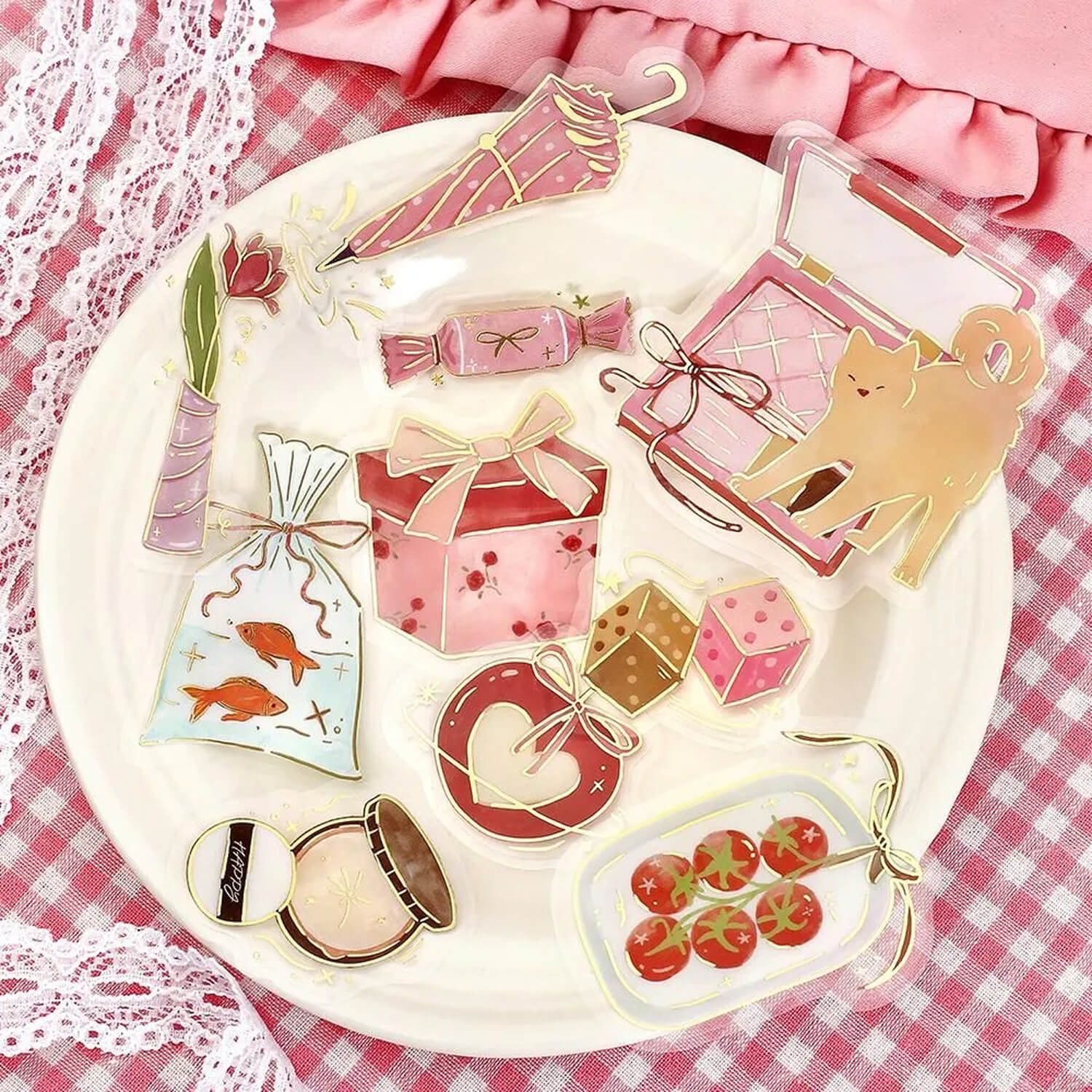 BGM Dolce Vita Foil Clear Stickers - Gift-Giving Weather