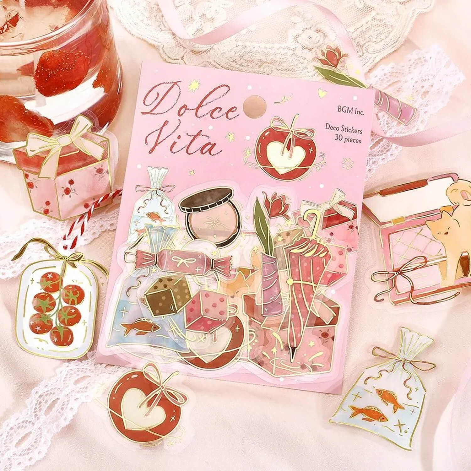 BGM Dolce Vita Foil Clear Stickers - Gift-Giving Weather