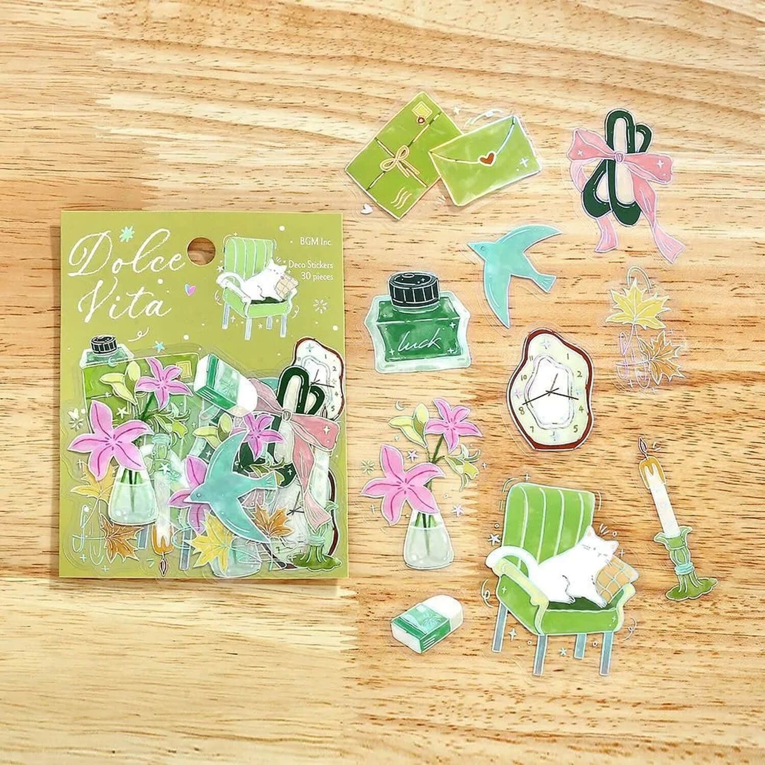BGM Dolce Vita Foil Clear Stickers - Letter of Happiness