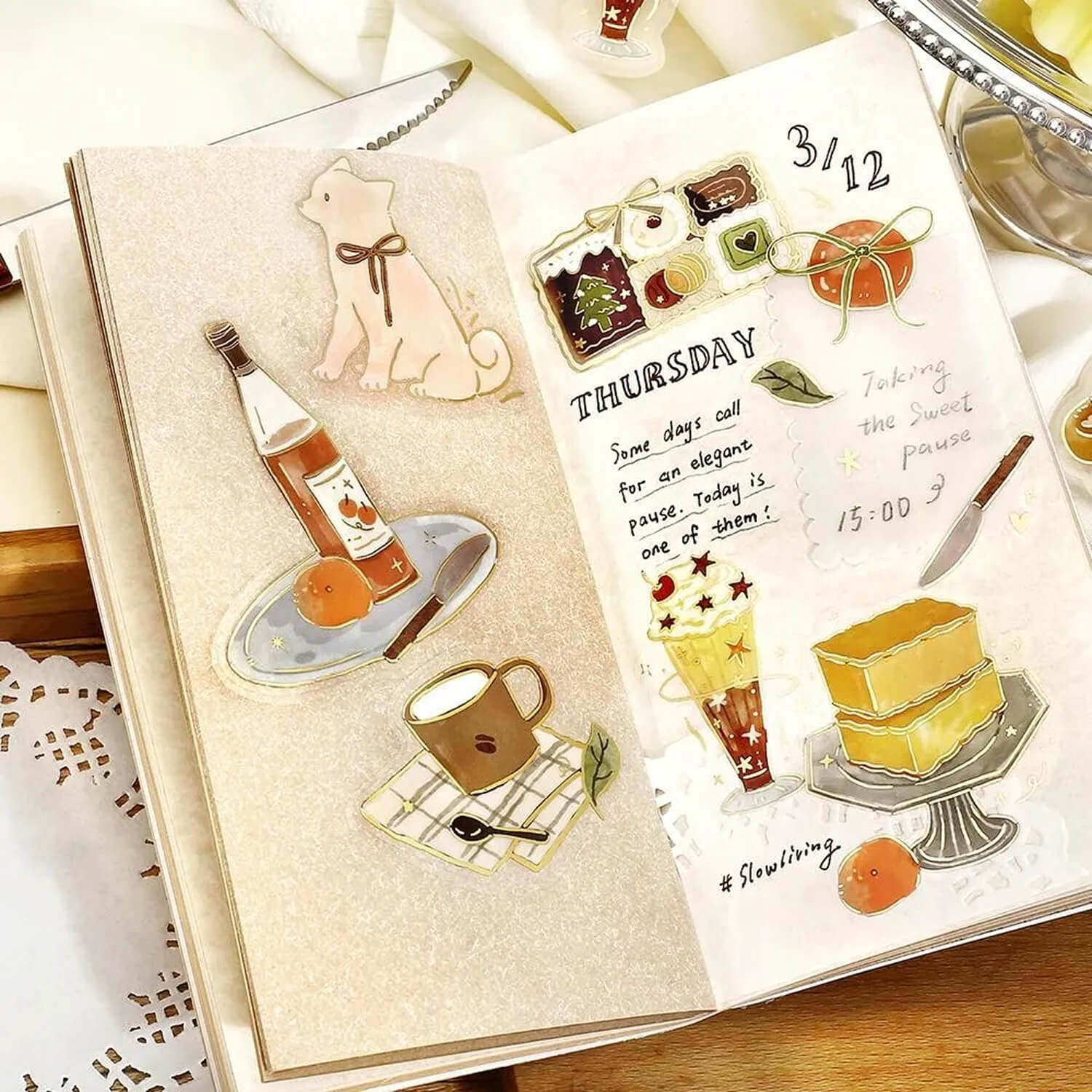 BGM Dolce Vita Foil Clear Stickers - Sweet Recipe