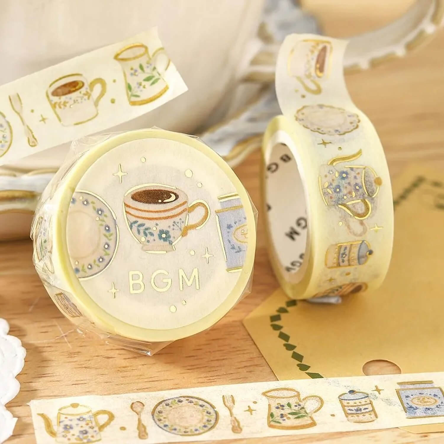 BGM Life Foil Washi Tape - Afternoon Tea Set