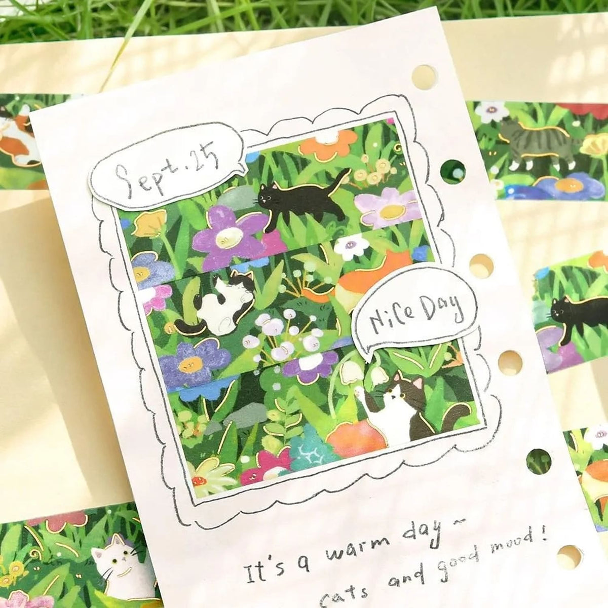 BGM Travel and Sometimes Cat Masking Tape – Blooming Field