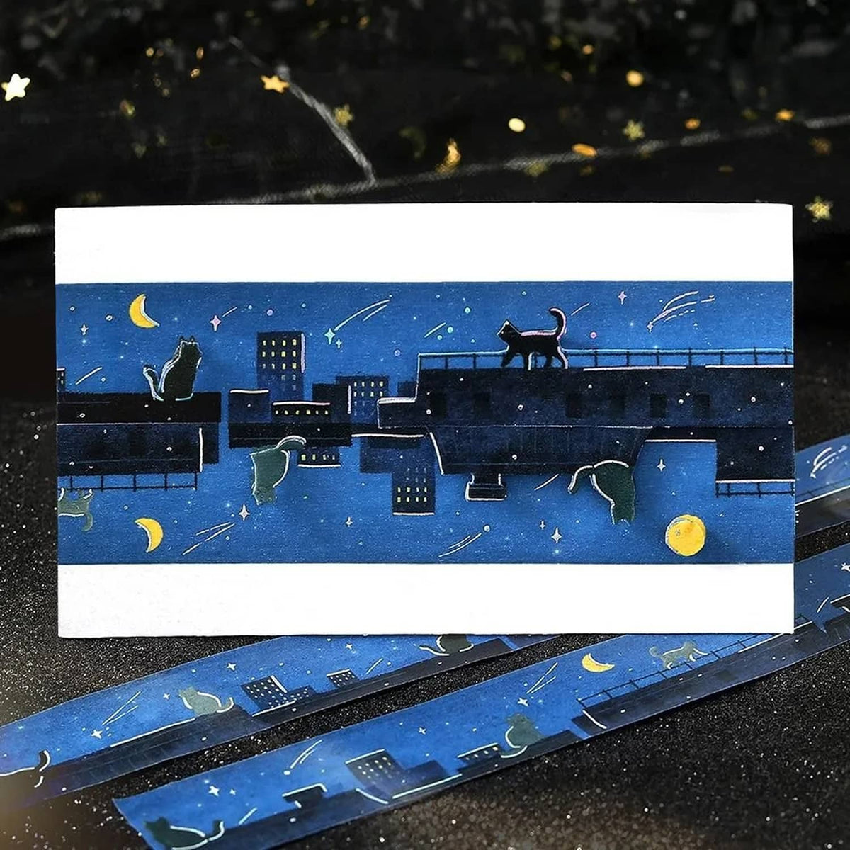 BGM Travel and Sometimes Cat Masking Tape – Late Night Under Falling Stars