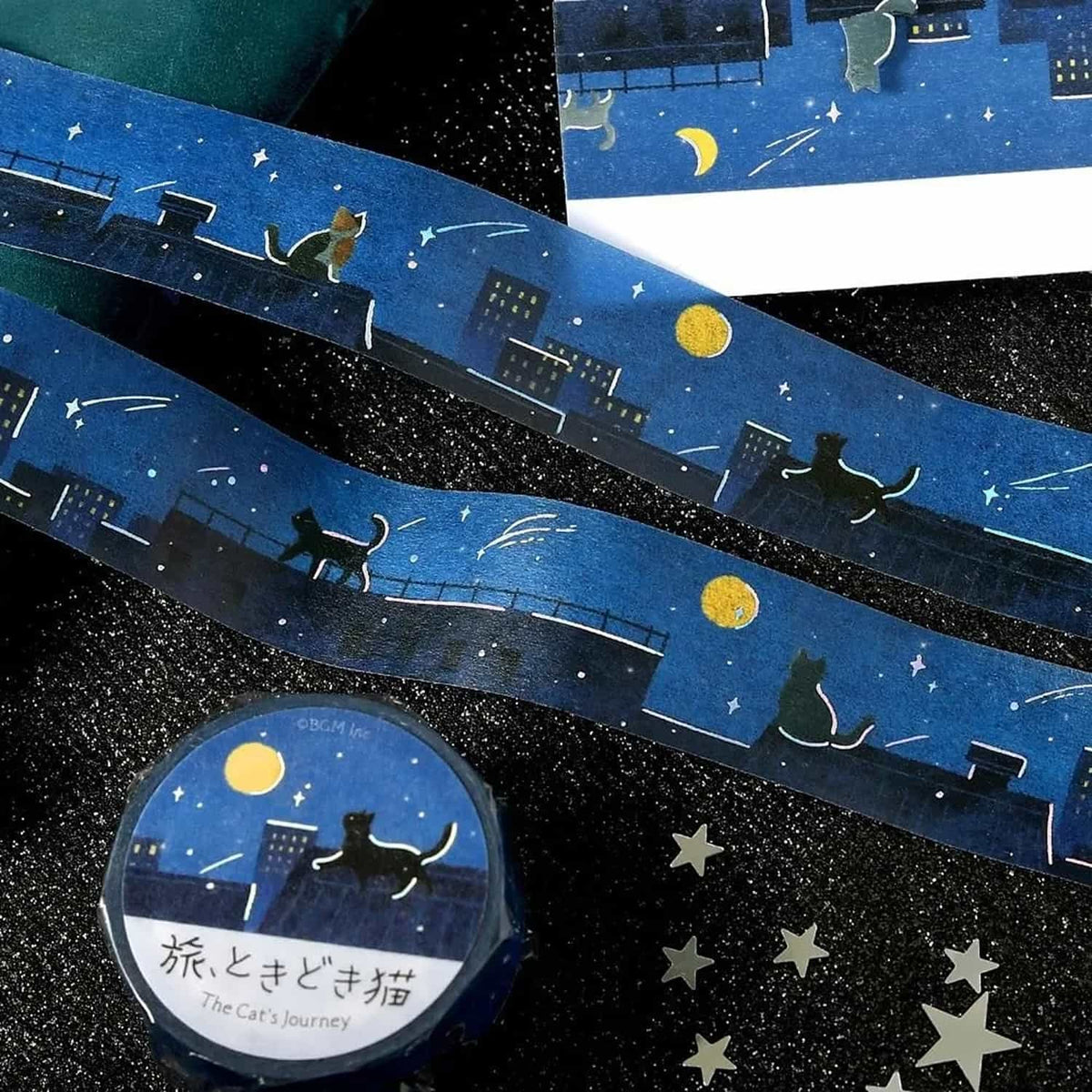 BGM Travel and Sometimes Cat Masking Tape – Late Night Under Falling Stars
