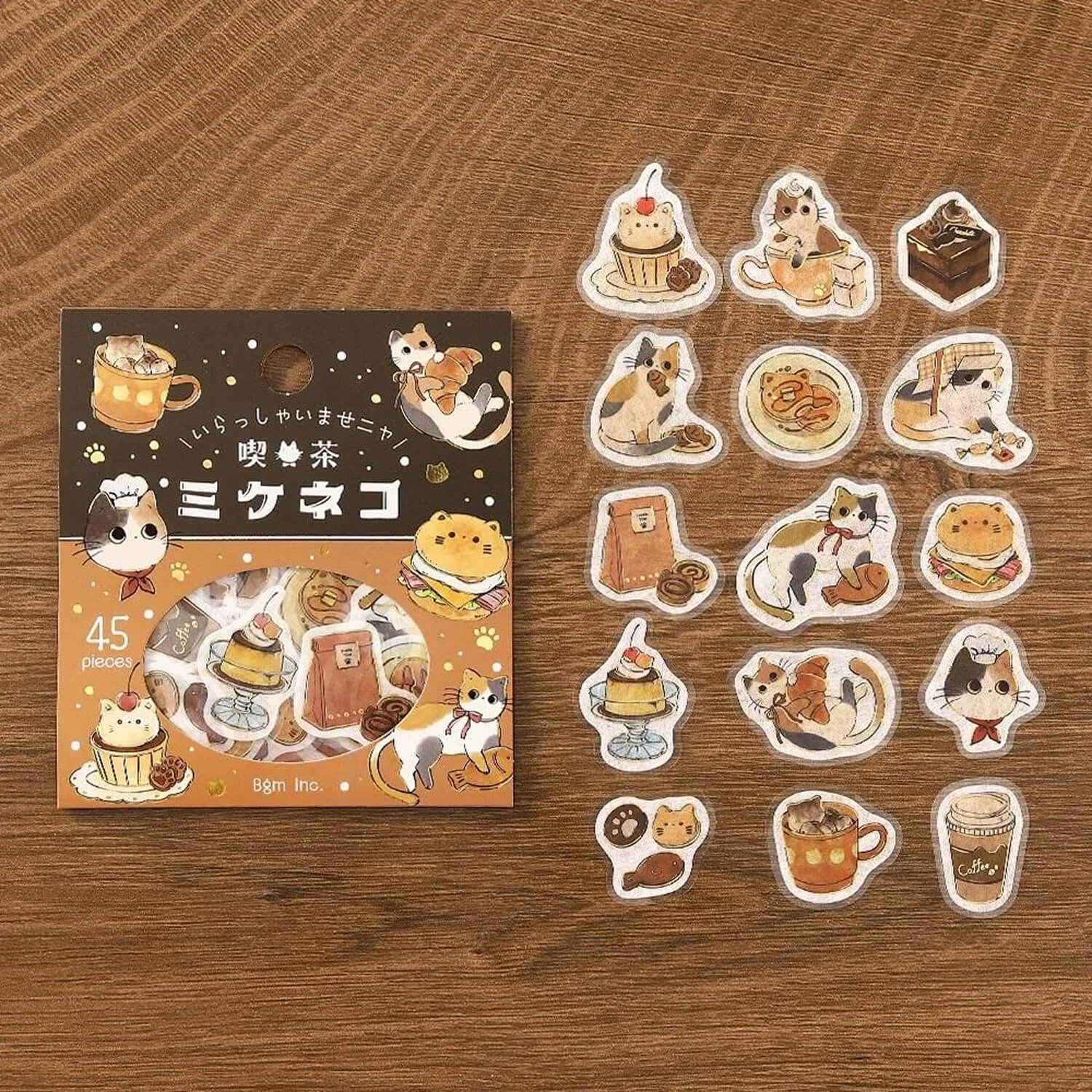 BGM Welcome Meow Foil Flake Stickers - Calico Cat Cafe