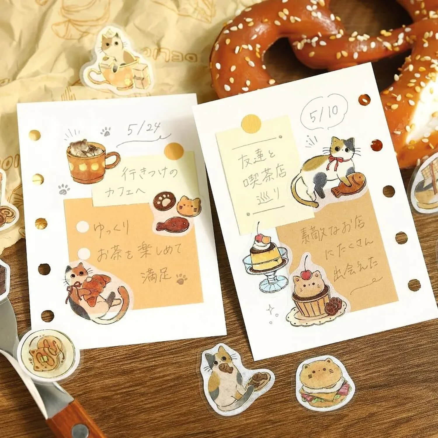 BGM Welcome Meow Foil Flake Stickers - Calico Cat Cafe