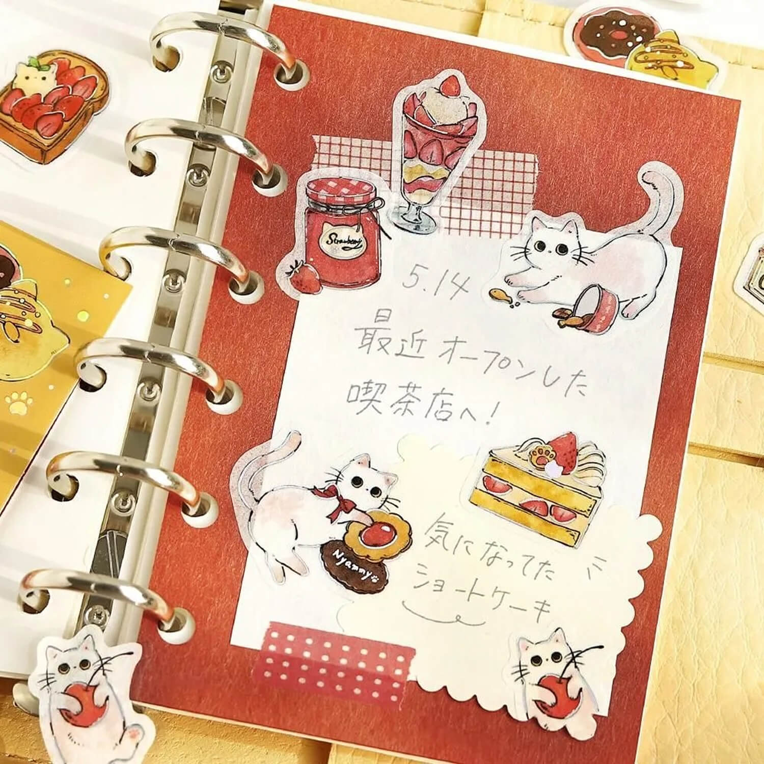 BGM Welcome Meow Foil Flake Stickers - White Cat Cafe