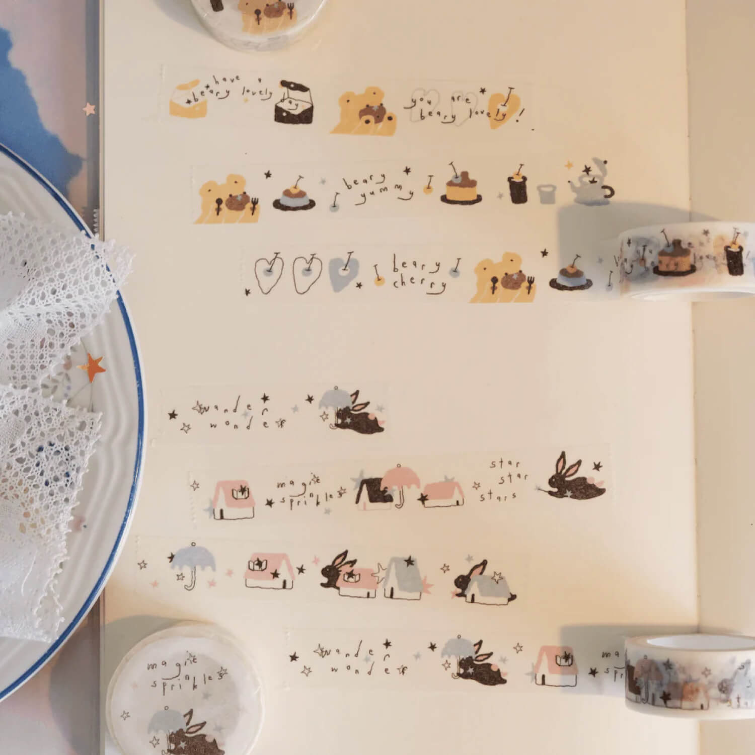 Bighands Washi Tape – Beary Cherry