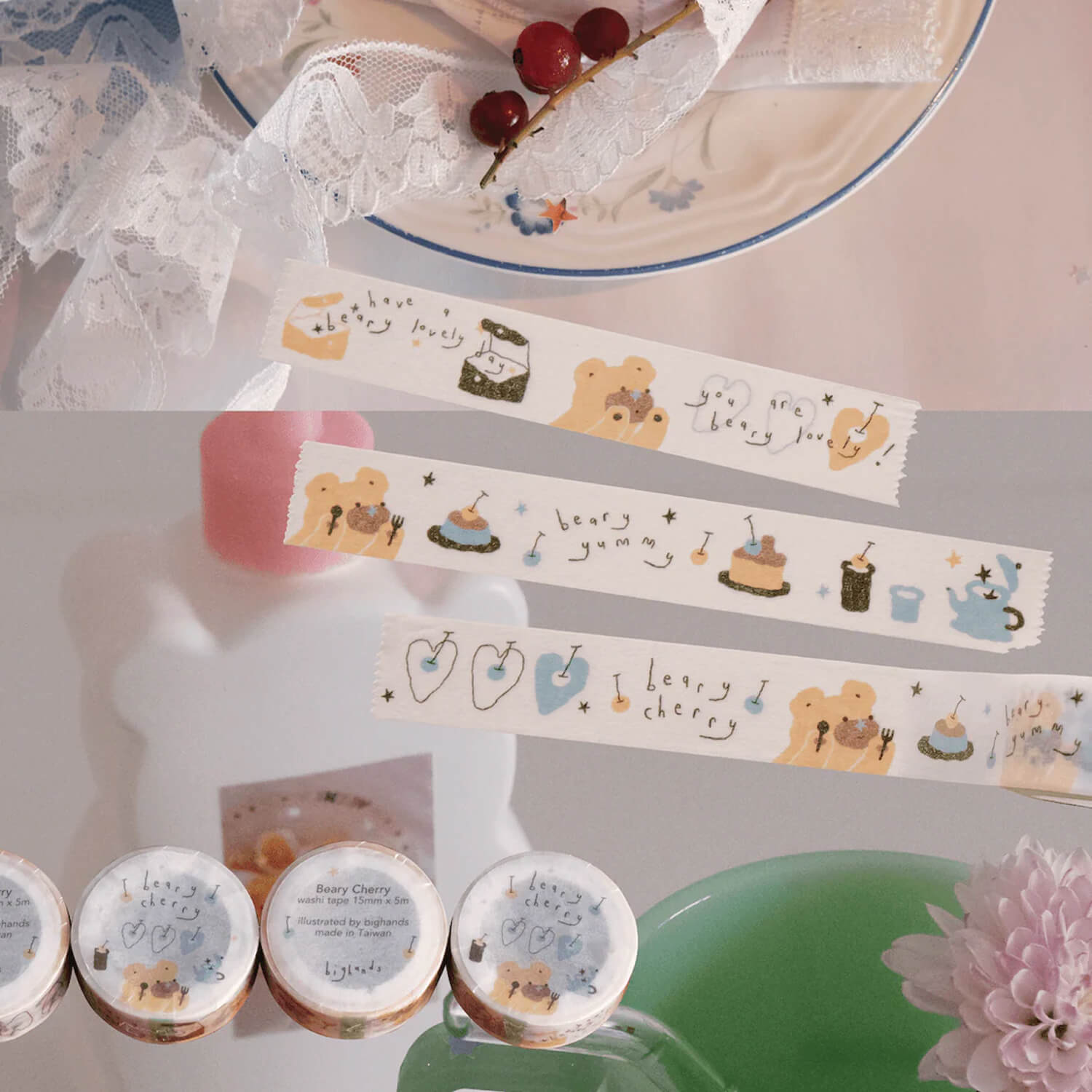 Bighands Washi Tape – Beary Cherry