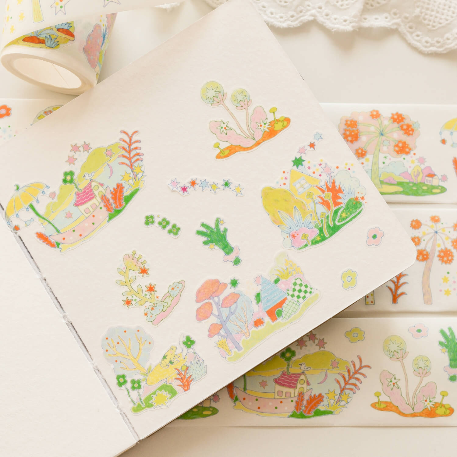 Blue Semi Kiss Cut Washi Tape - Little Forest