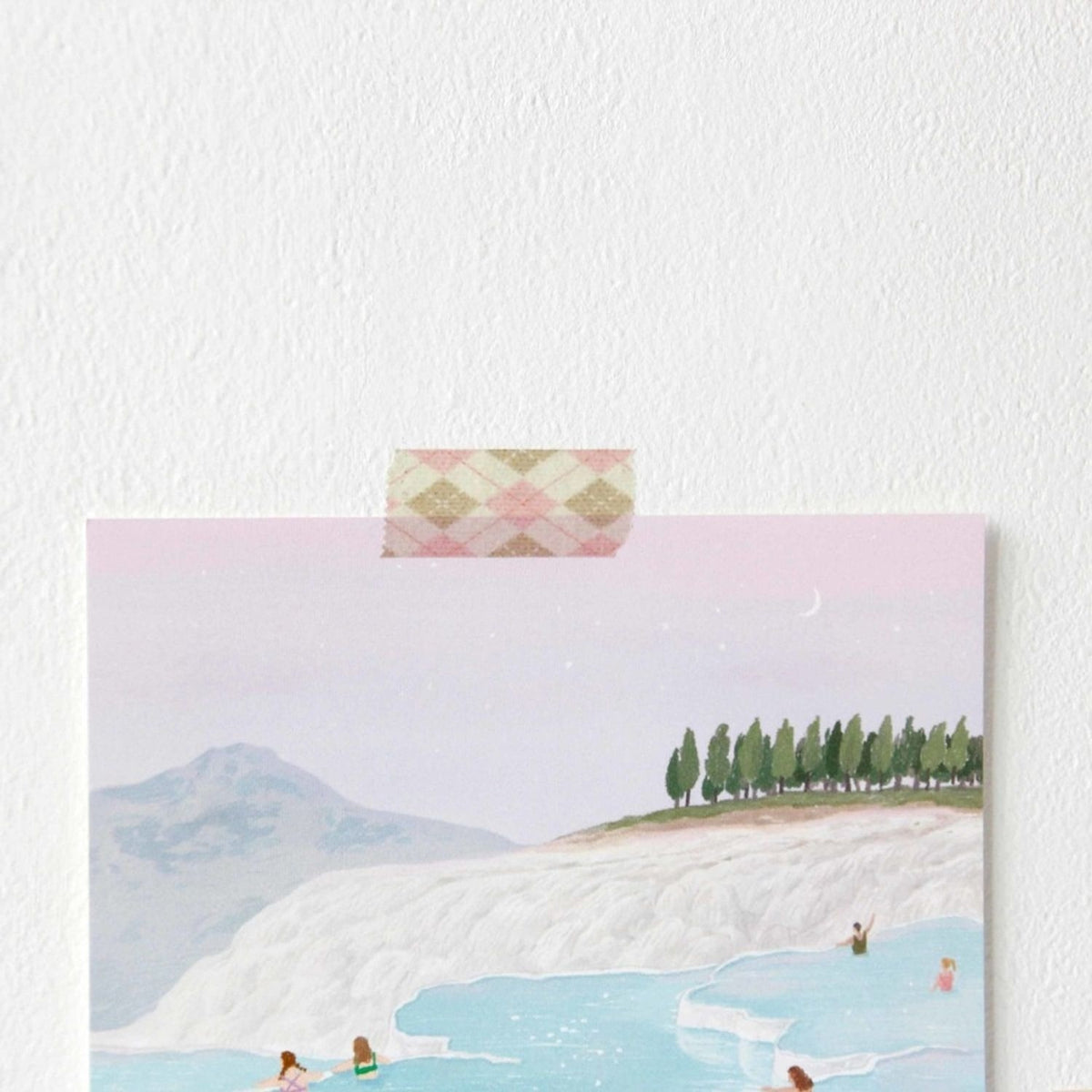 Boki Argyle Check Masking Tape - Vanilla Choco Pink