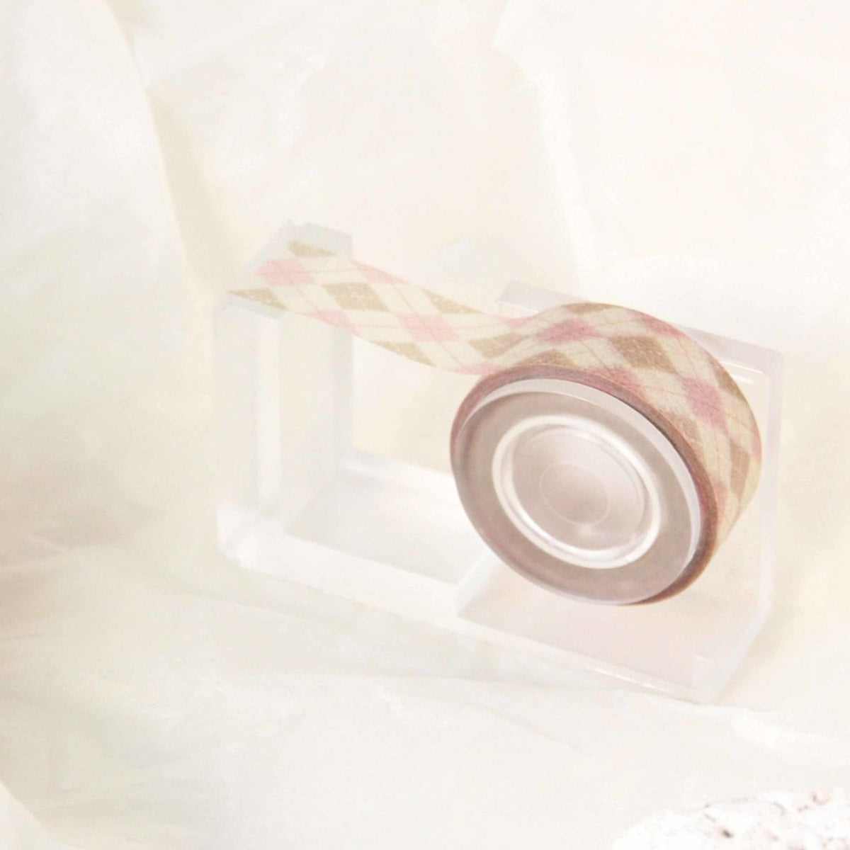 Boki Argyle Check Masking Tape - Vanilla Choco Pink