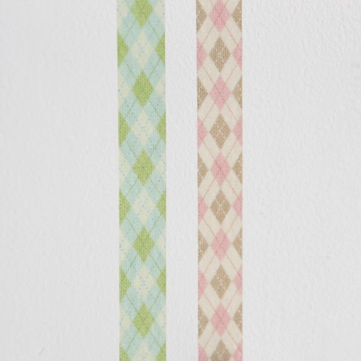 Boki Argyle Check Masking Tape - Vanilla Choco Pink