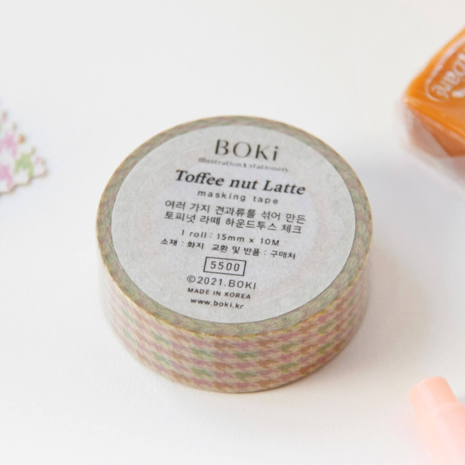 Boki Houndstooth Check Masking Tape - Toffee Nut Latte