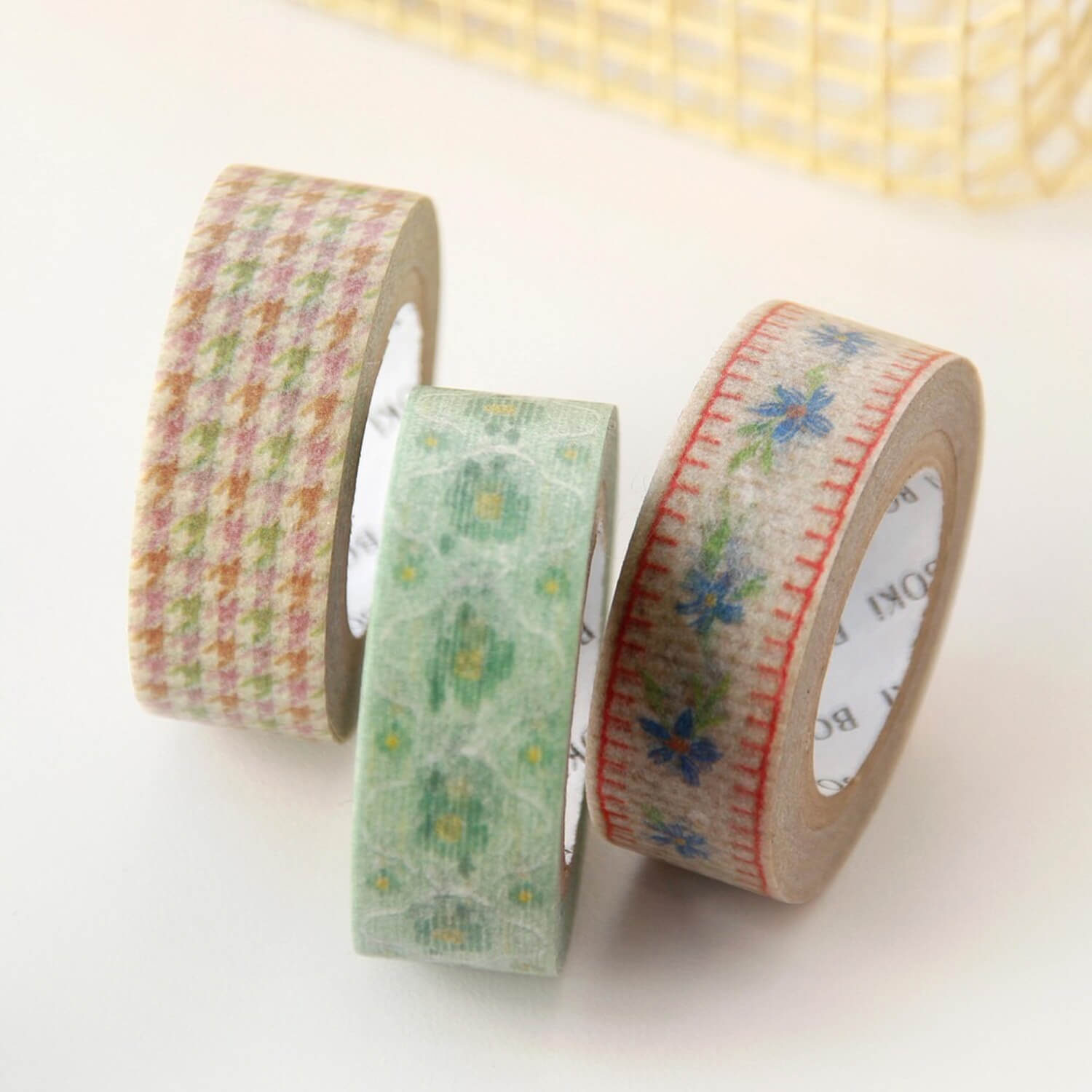 Boki Houndstooth Check Masking Tape - Toffee Nut Latte