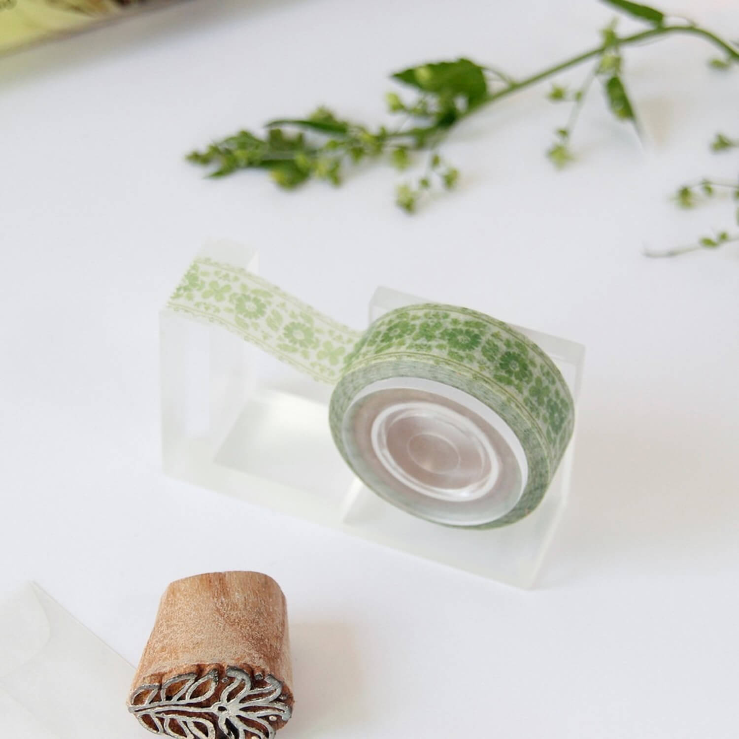 Boki India Fabric Masking Tape - Greenery