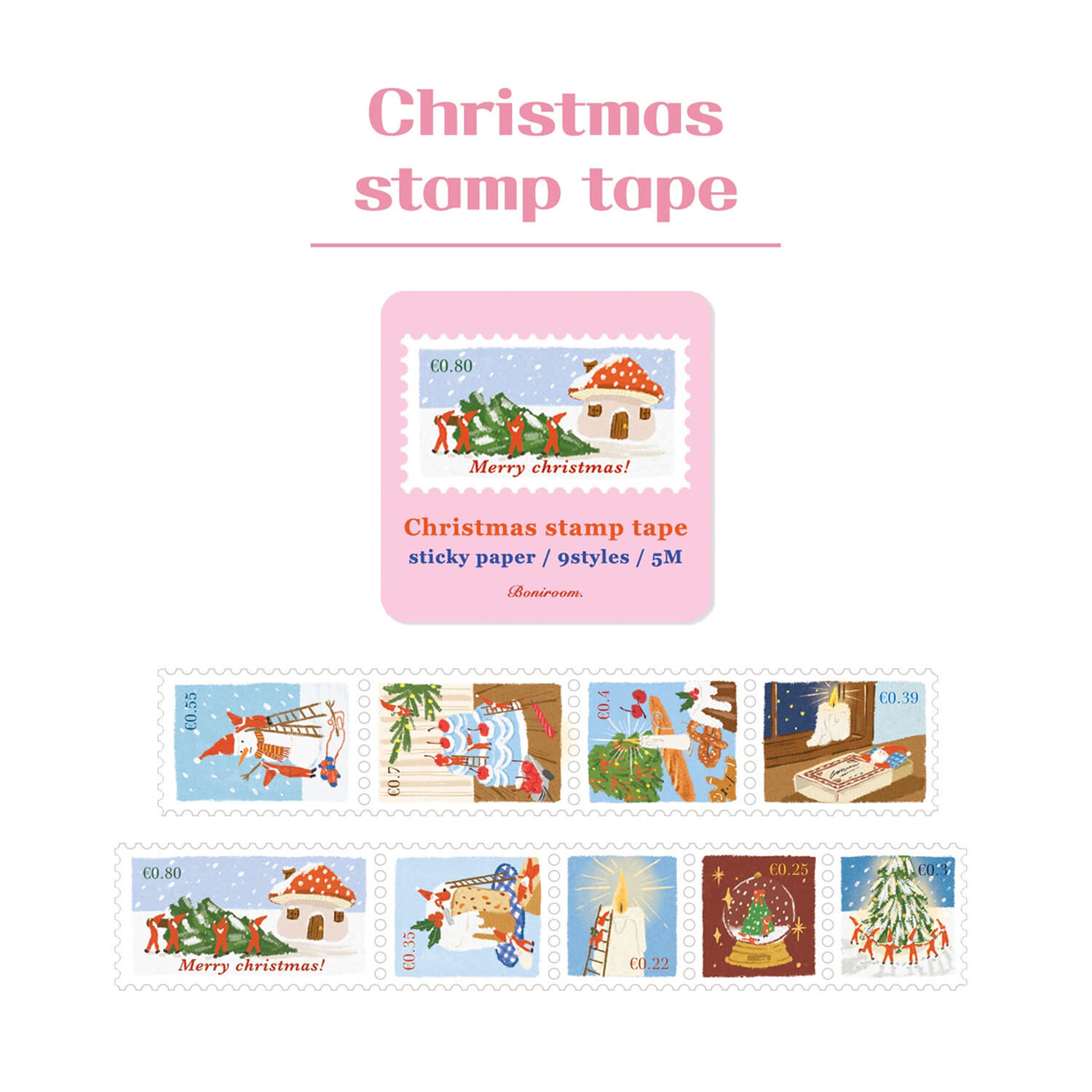 Boniroom Christmas Stamp Masking Tape