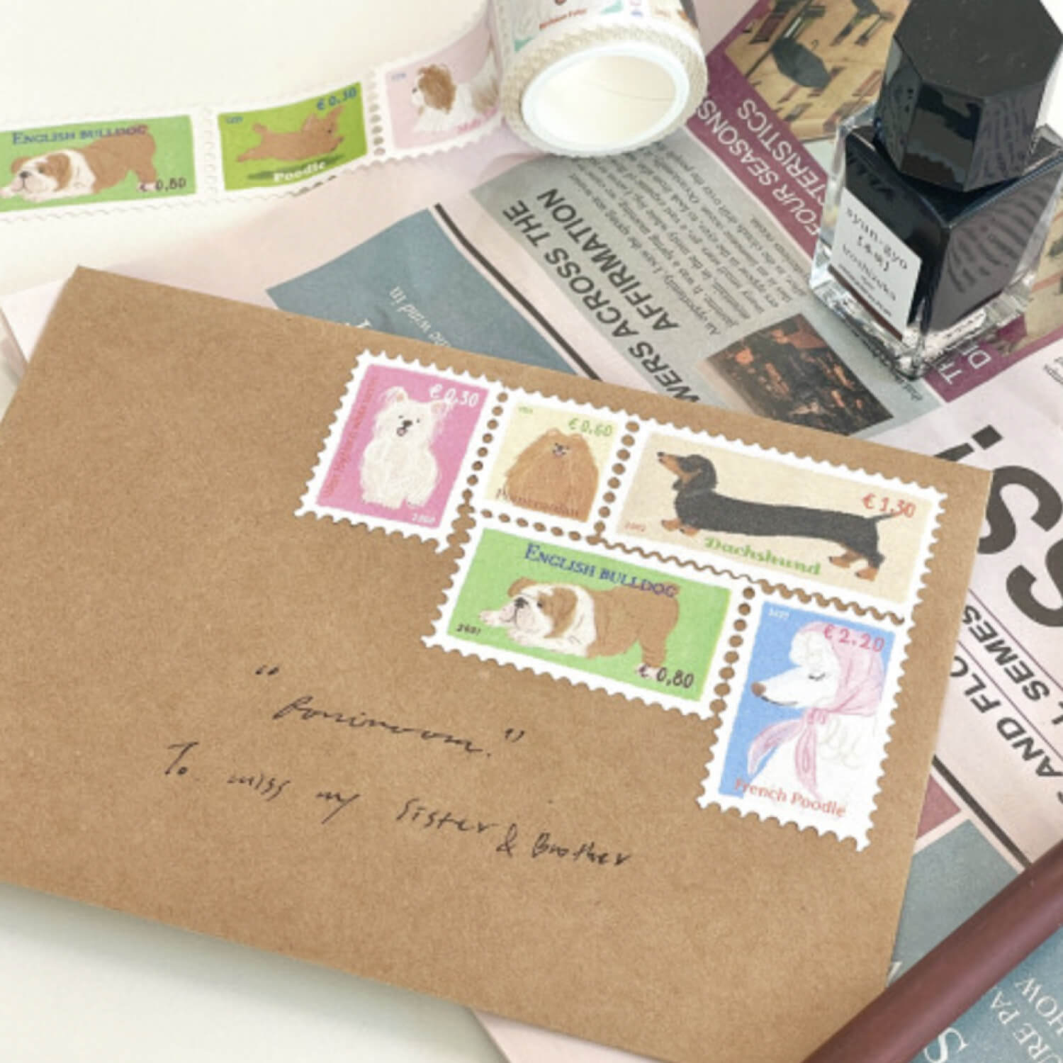 Boniroom Puppy Stamp Masking Tape