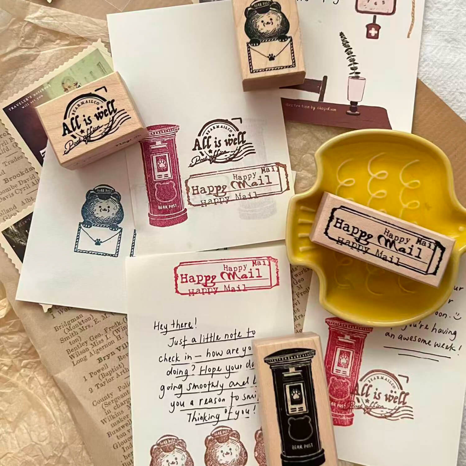 Chopdiam x Nagi Rubber Stamp Set – Bear Post Office