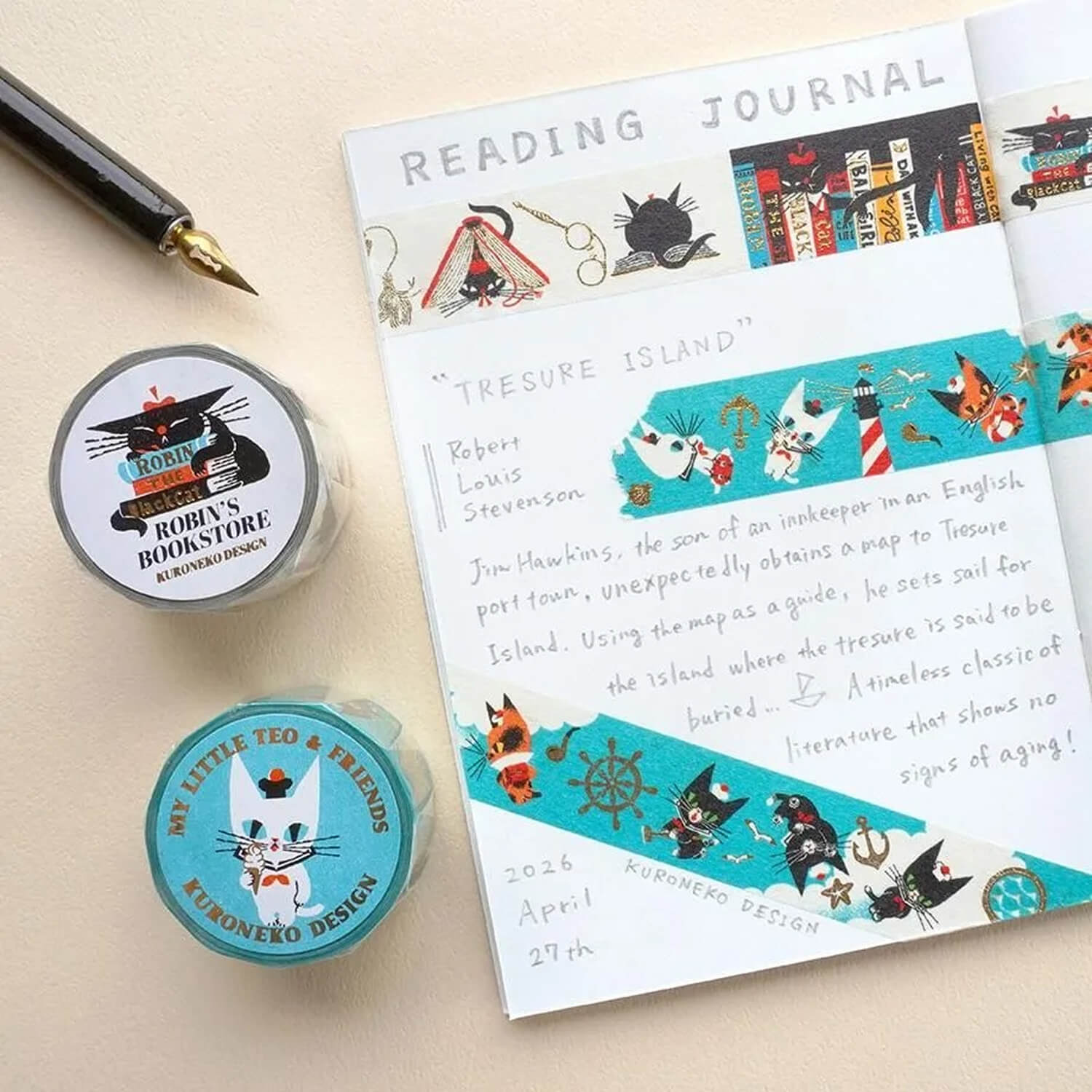 Cozyca Kuroneko Ishou Gold Foil Masking Tape – My Little Teo &amp; Friends