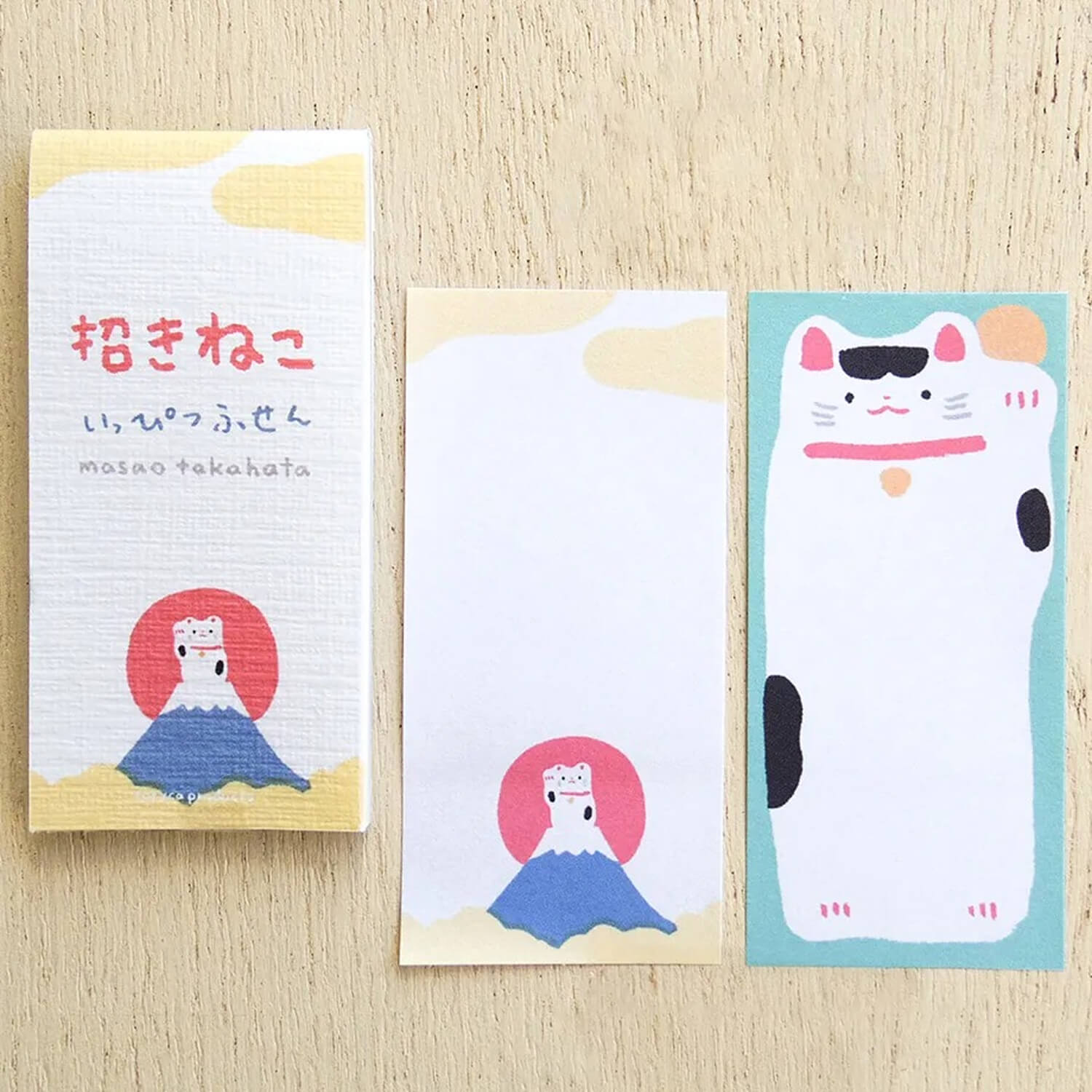 Cozyca Masao Takahata Sticky Note Set – Bear &amp; Lucky Cat