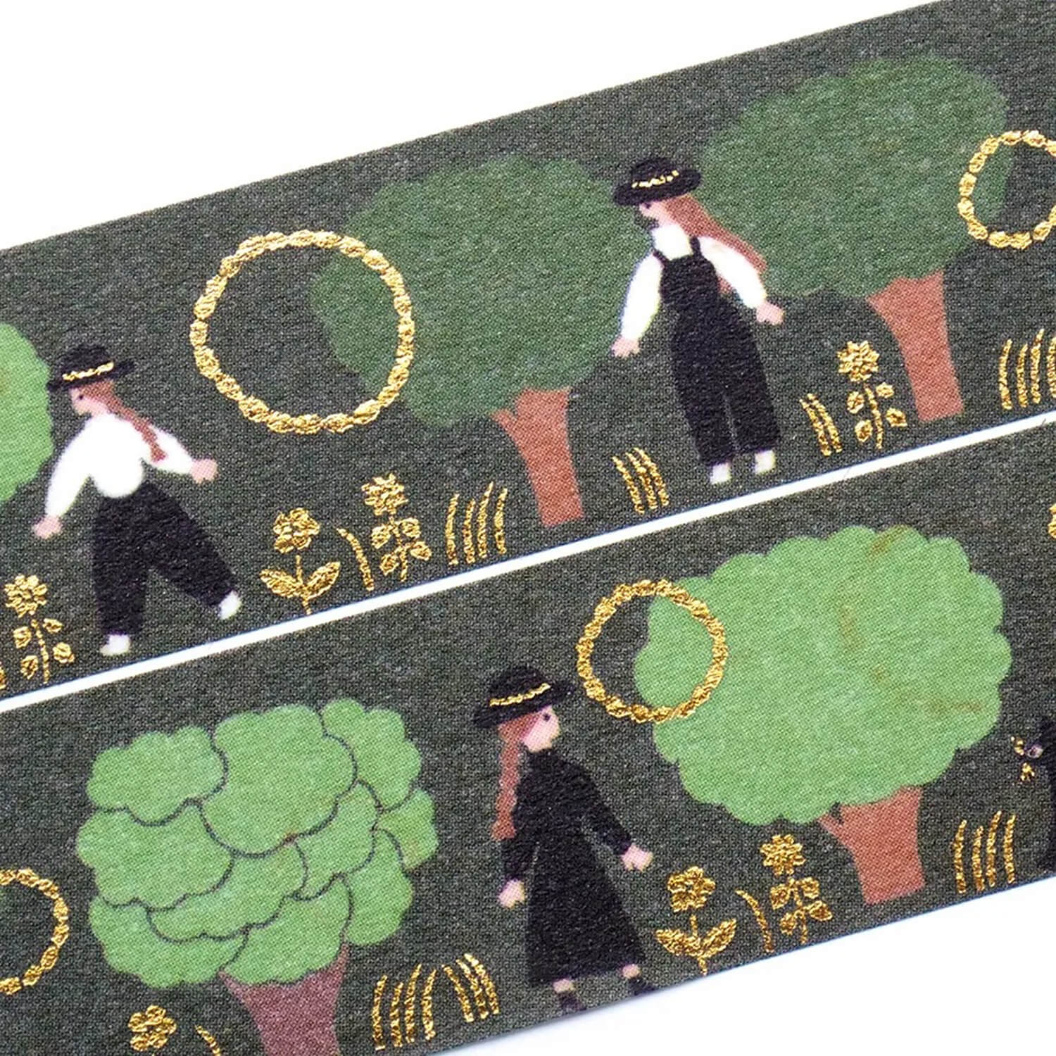 Cozyca Necktie Gold Foil Masking Tape – Green