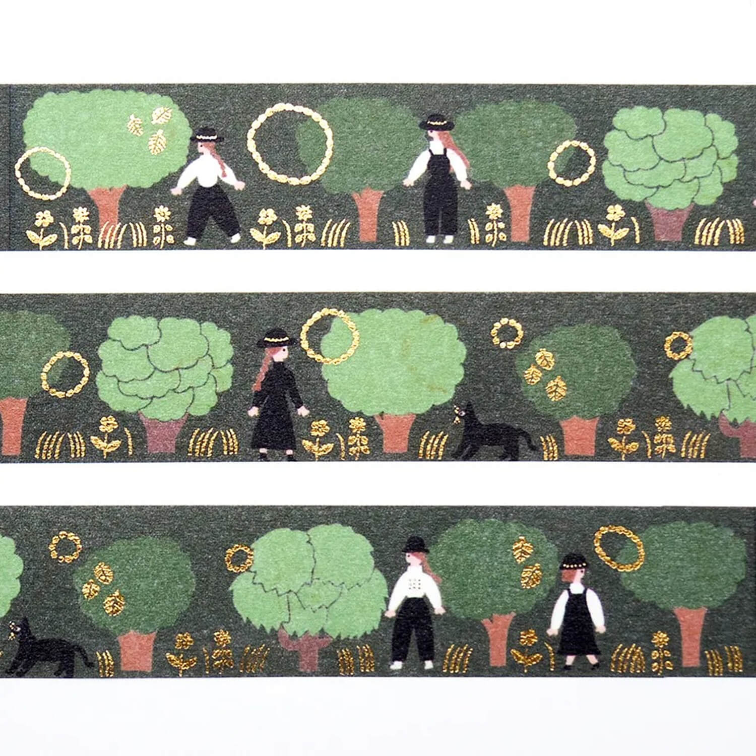 Cozyca Necktie Gold Foil Masking Tape – Green