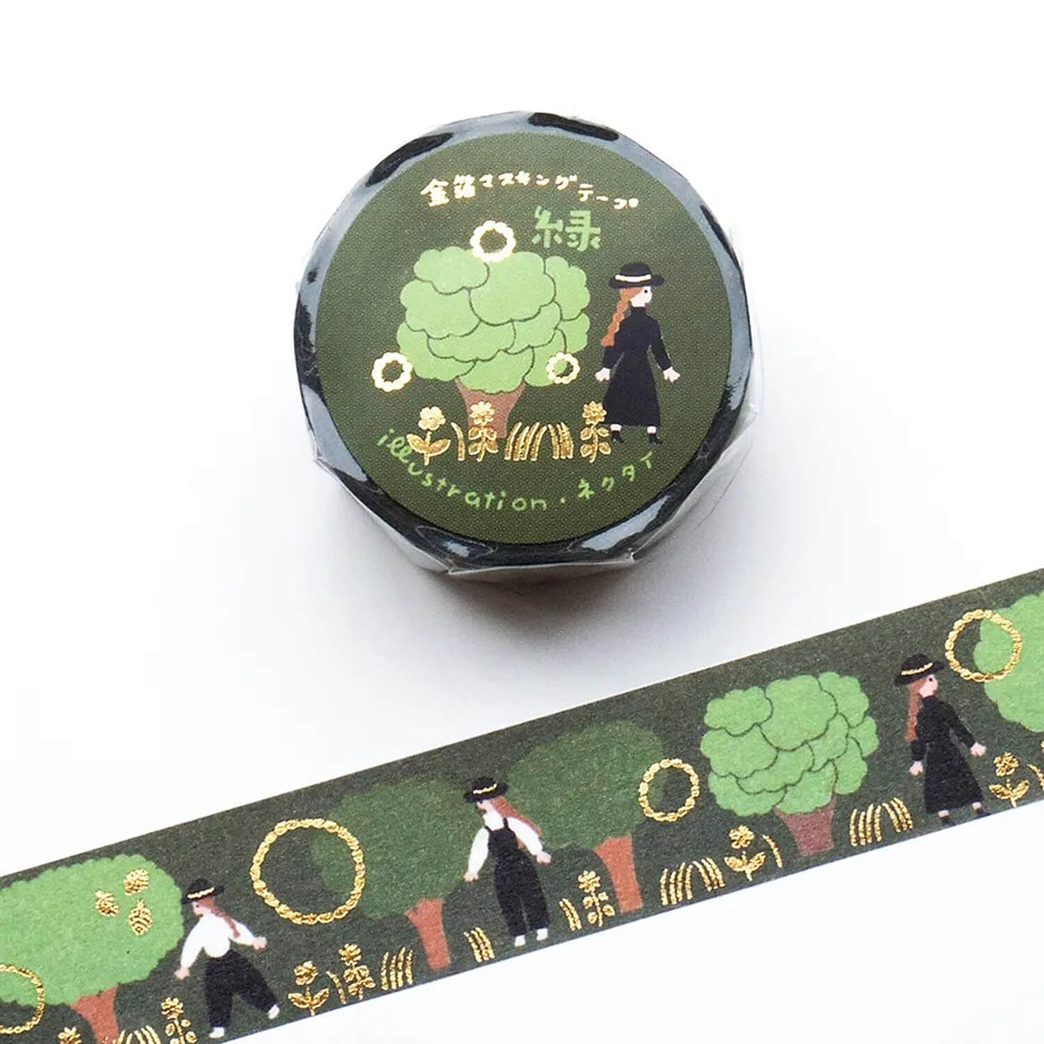 Cozyca Necktie Gold Foil Masking Tape – Green