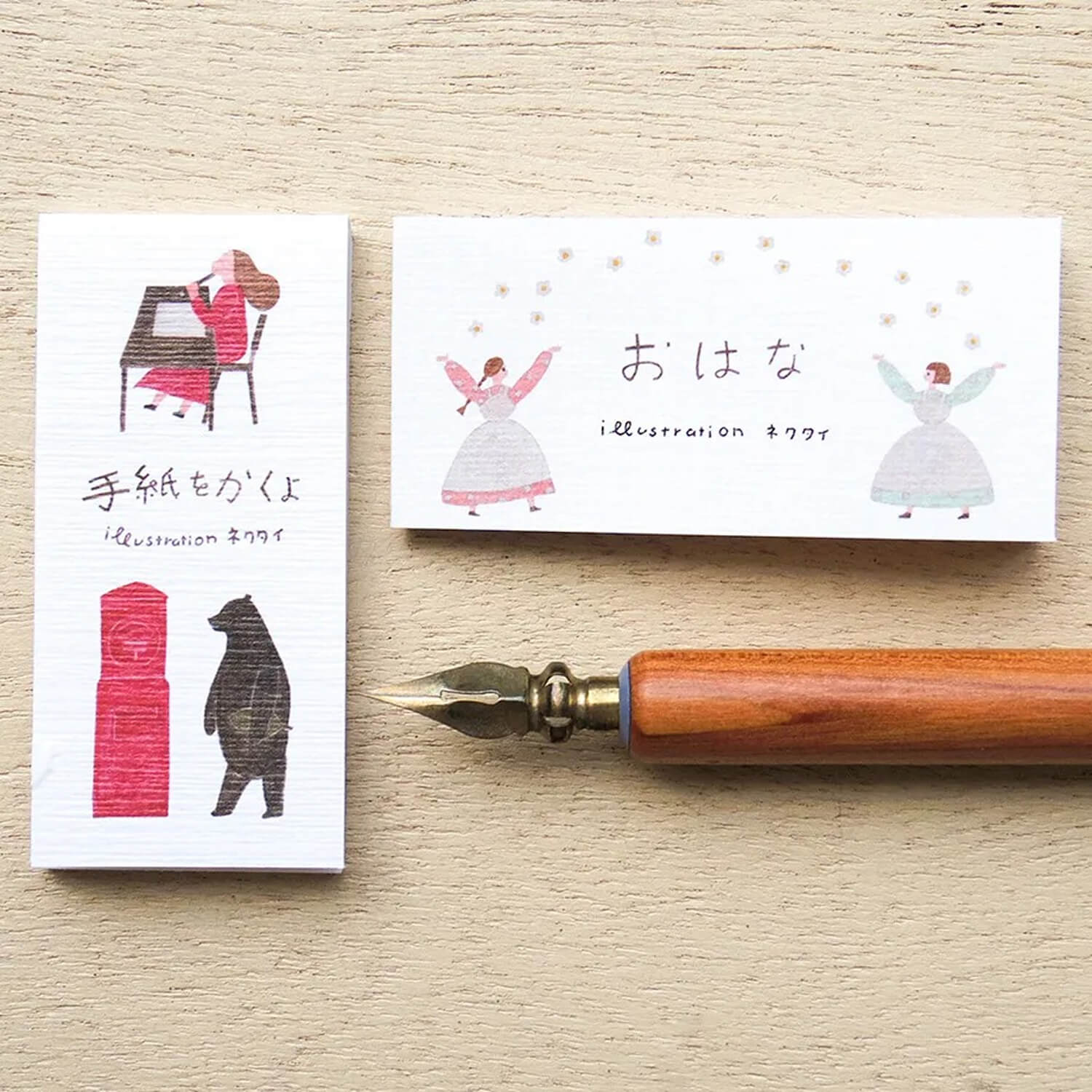 Cozyca Necktie Sticky Note Set – Writing a Letter &amp; Flowers